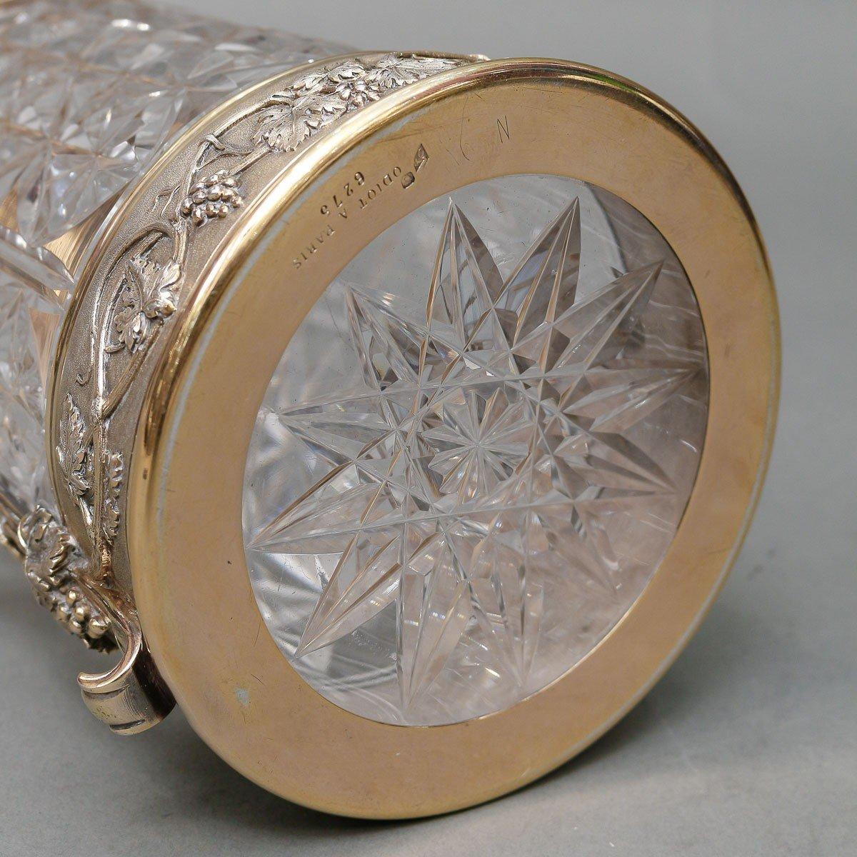 Goldschmiede Odiot - Krug aus geschliffenem Kristall, montiert in Vermeil, 19. Jahrhundert im Angebot 1