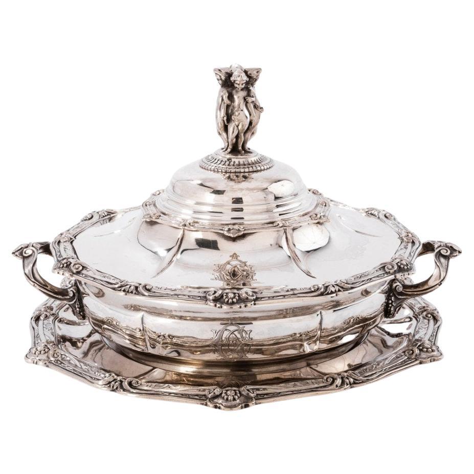 Goldsmith Odiot - Vegetable On His Platter In Sterling Silver Nineteenth For Sale