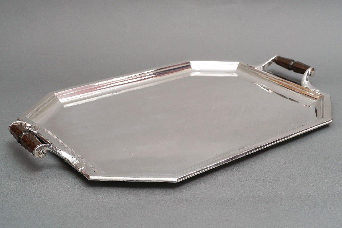 Goldsmith Puiforcat – Tray In Sterling Silver Art Deco Period For Sale 7