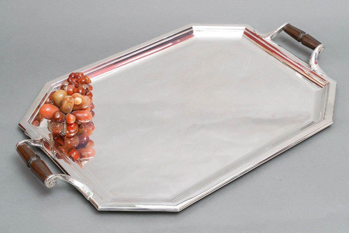 Goldsmith Puiforcat – Tray In Sterling Silver Art Deco Period In Good Condition For Sale In SAINT-OUEN-SUR-SEINE, FR