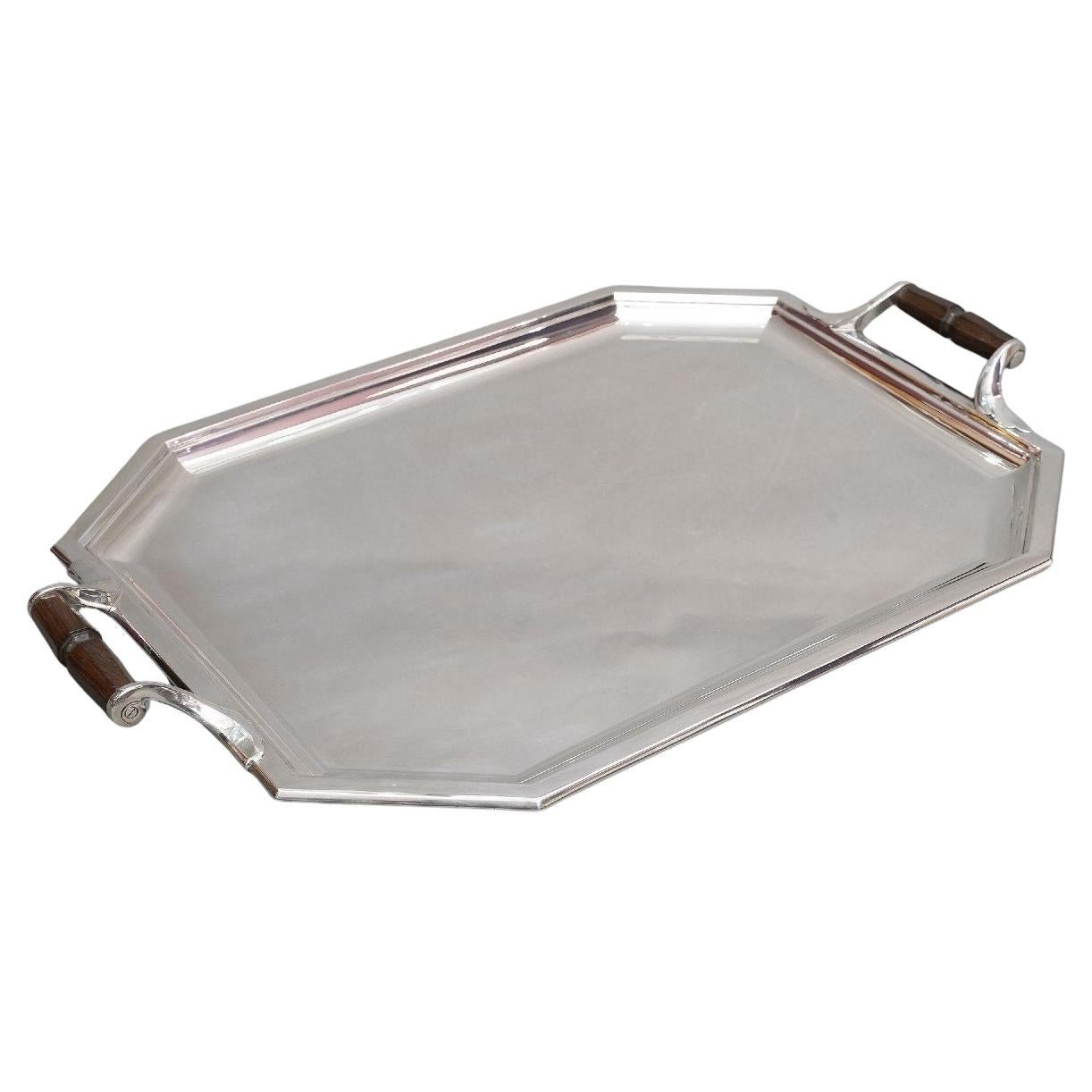 Goldsmith Puiforcat – Tray In Sterling Silver Art Deco Period For Sale