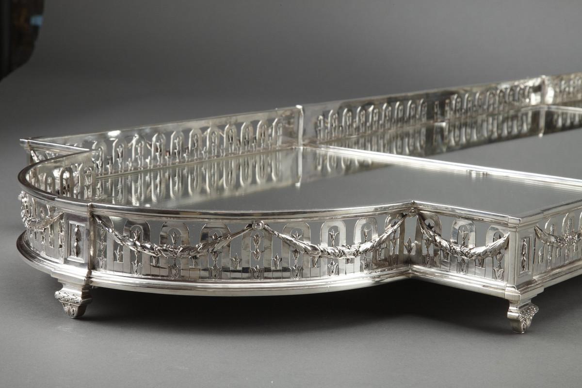 Goldsmith QUEILLE - Surtout of table in solid silver XIXth For Sale 12