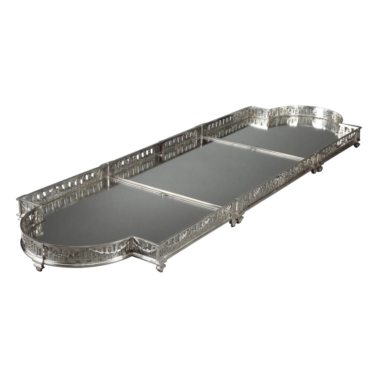 Goldsmith QUEILLE - Surtout of table in solid silver XIXth