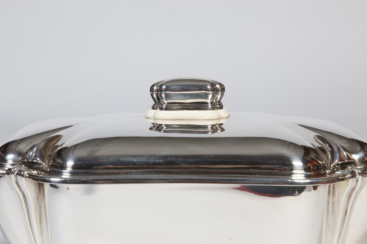 Goldschmied r. Ruys - Tafelaufsatz aus massivem Silber Art Deco Twentieth (Belgisch) im Angebot