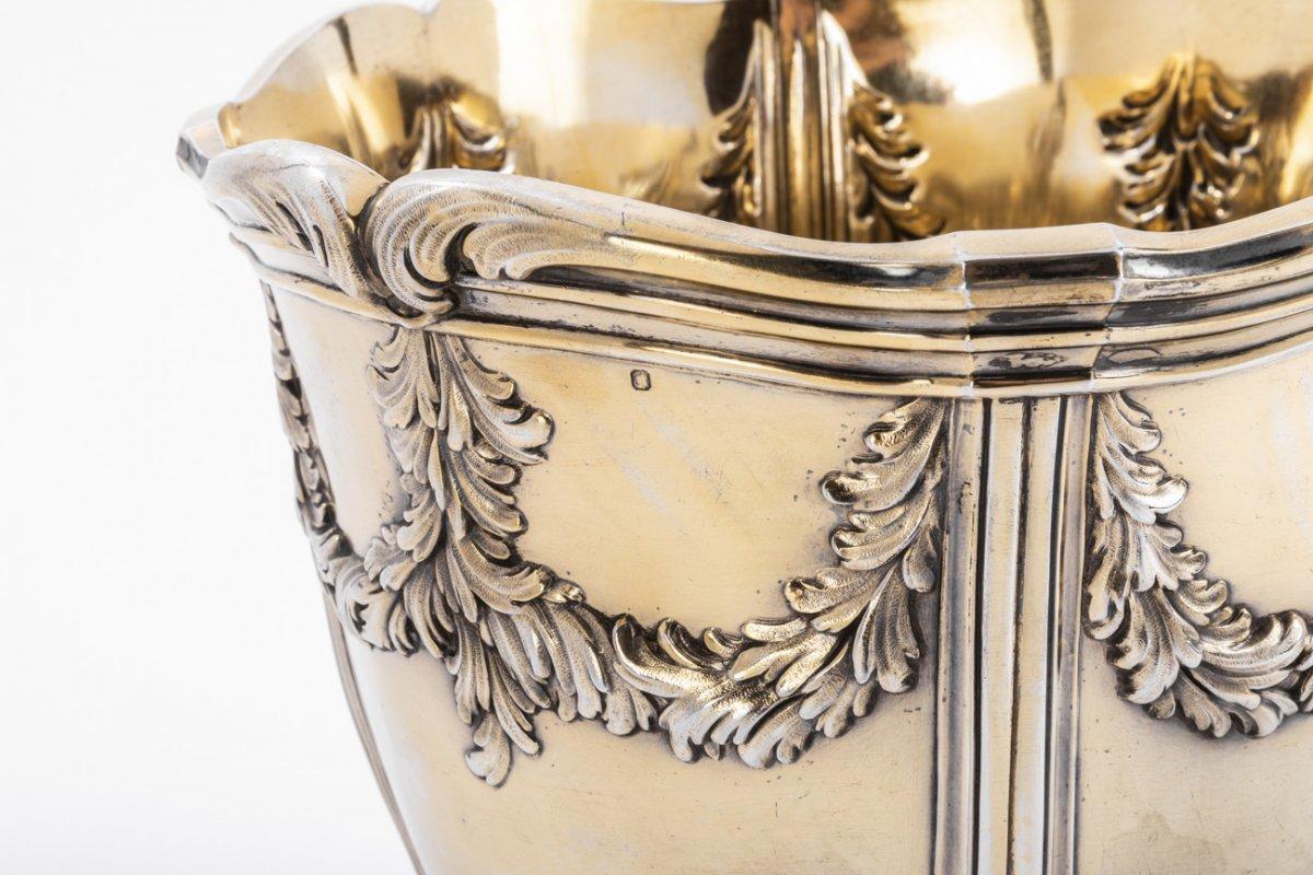 Louis XVI Goldsmith Risler & Carre - Cooler In Sterling Silver Vermeillé Nineteenth For Sale