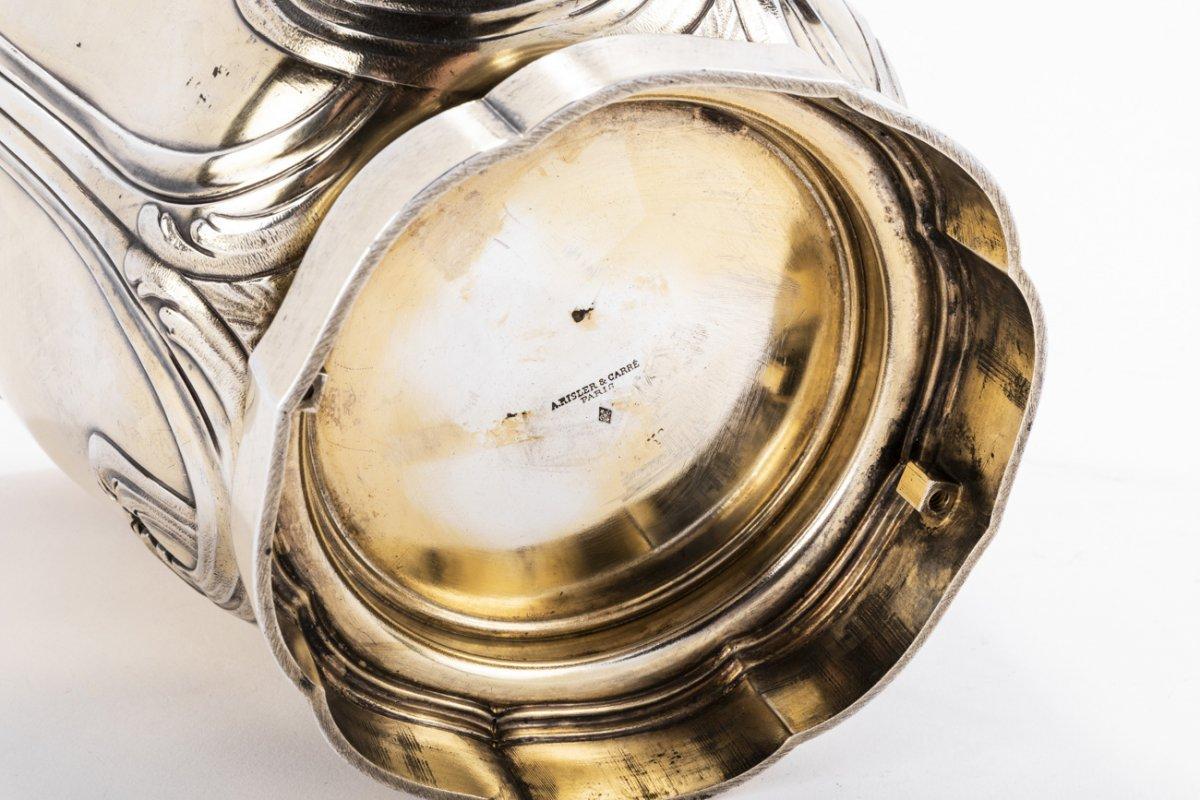 Goldsmith Risler & Carre - Cooler In Sterling Silver Vermeillé Nineteenth For Sale 1