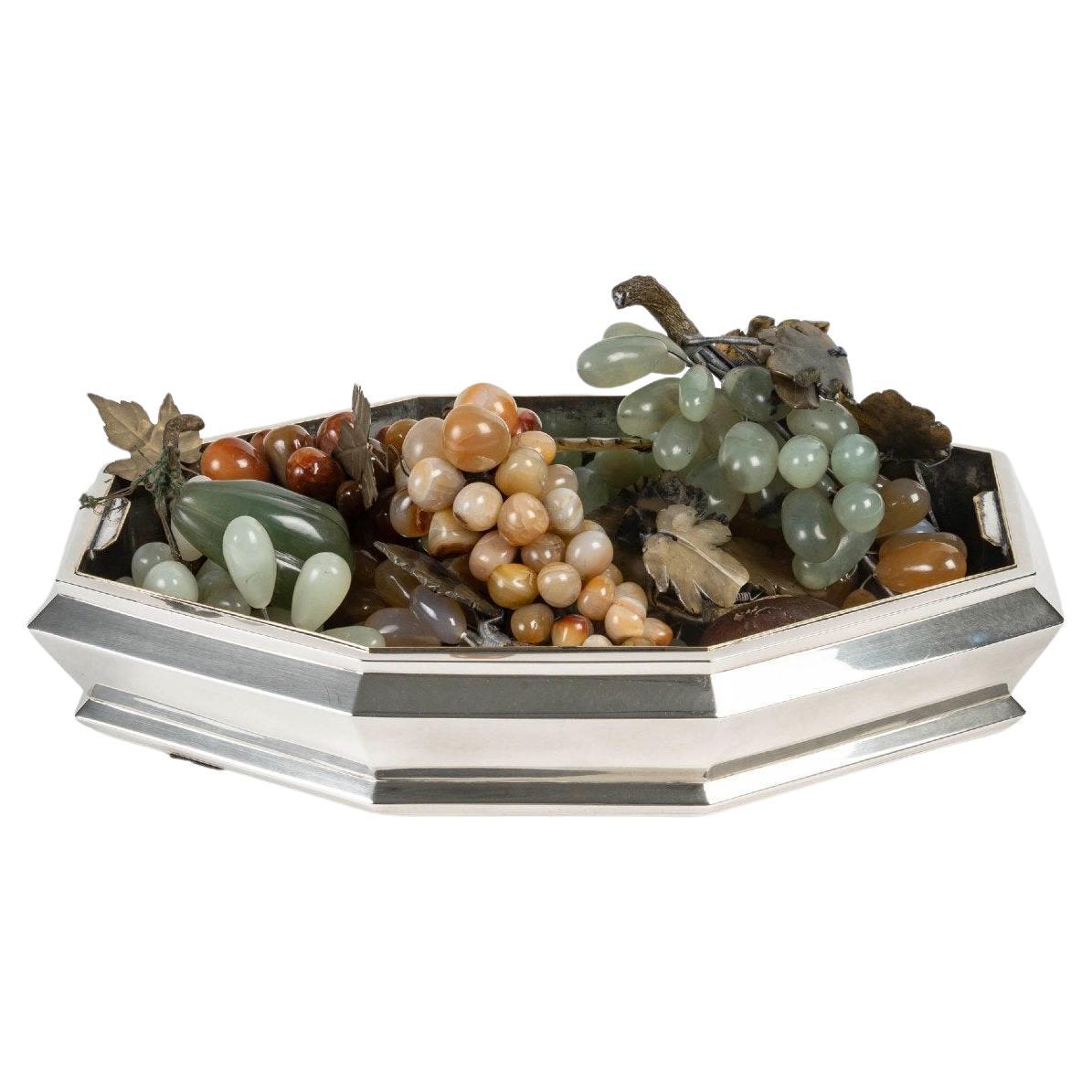Goldsmith Ruys - Modernist Planter In Silver Metal Interior For Sale