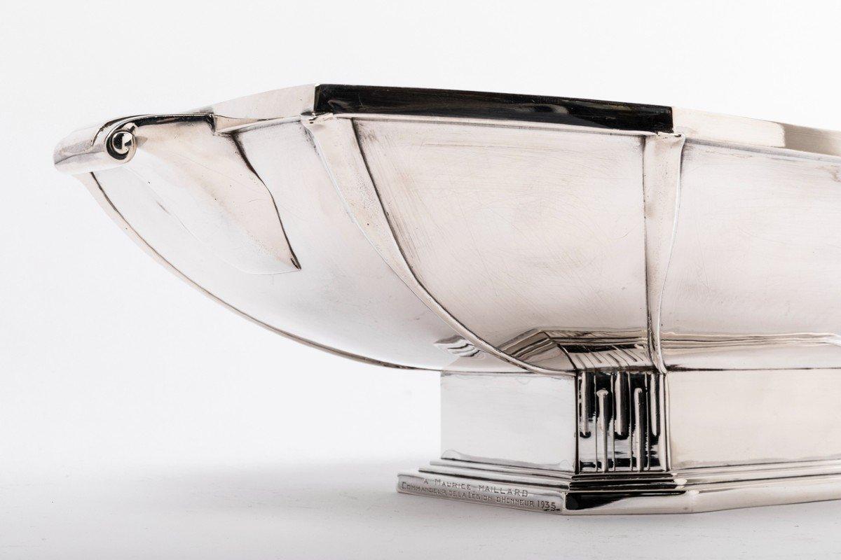 Goldsmith Savary - solid silver centerpiece, 1930s. For Sale 3