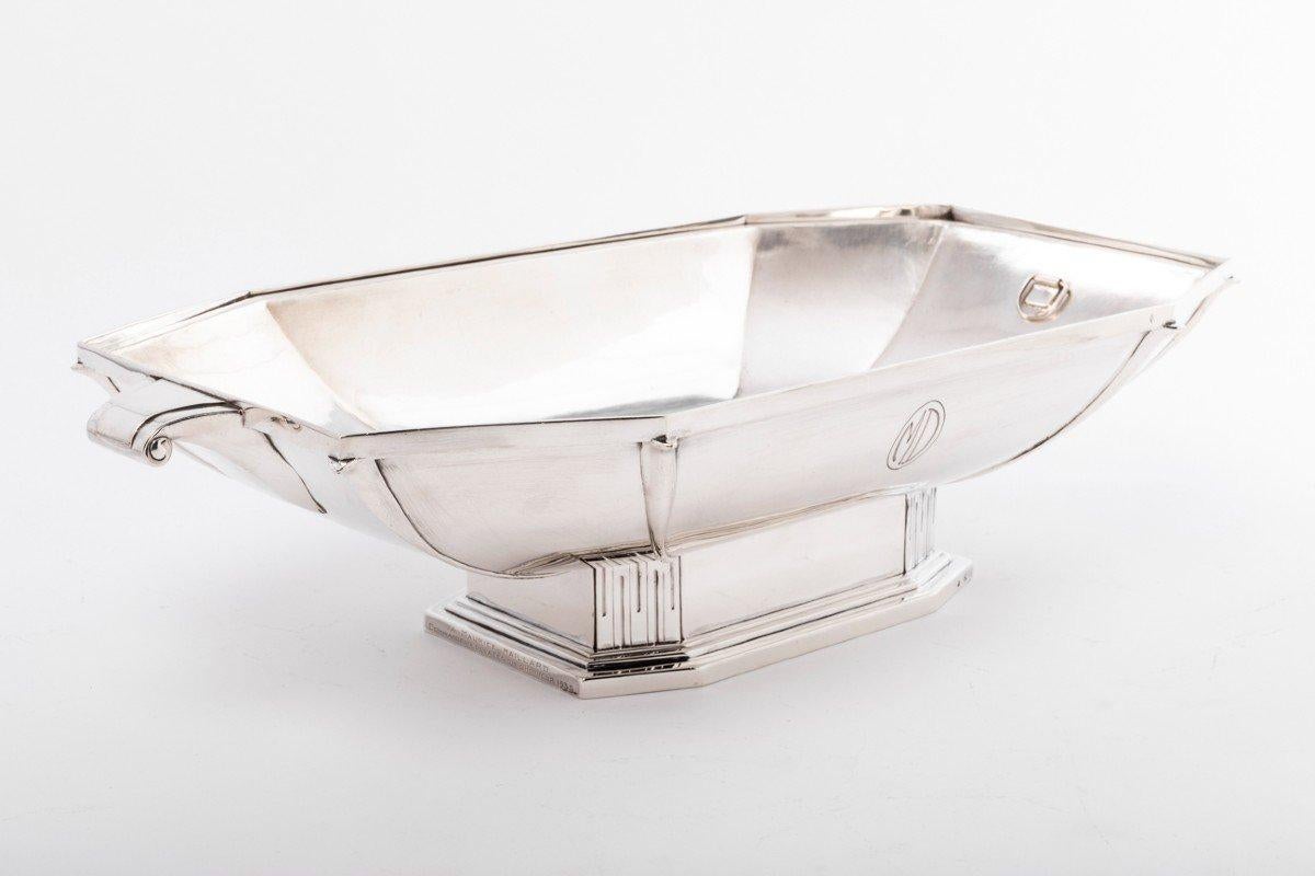 Goldsmith Savary - solid silver centerpiece, 1930s. For Sale 6