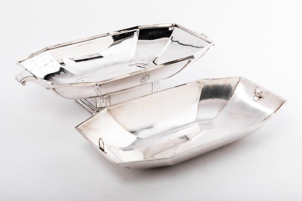 Goldsmith Savary - solid silver centerpiece, 1930s. For Sale 1