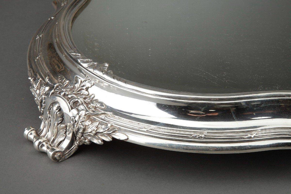 18th Century and Earlier Goldsmith Tétard - Above All Oval Table In Solid Silver XIXth For Sale