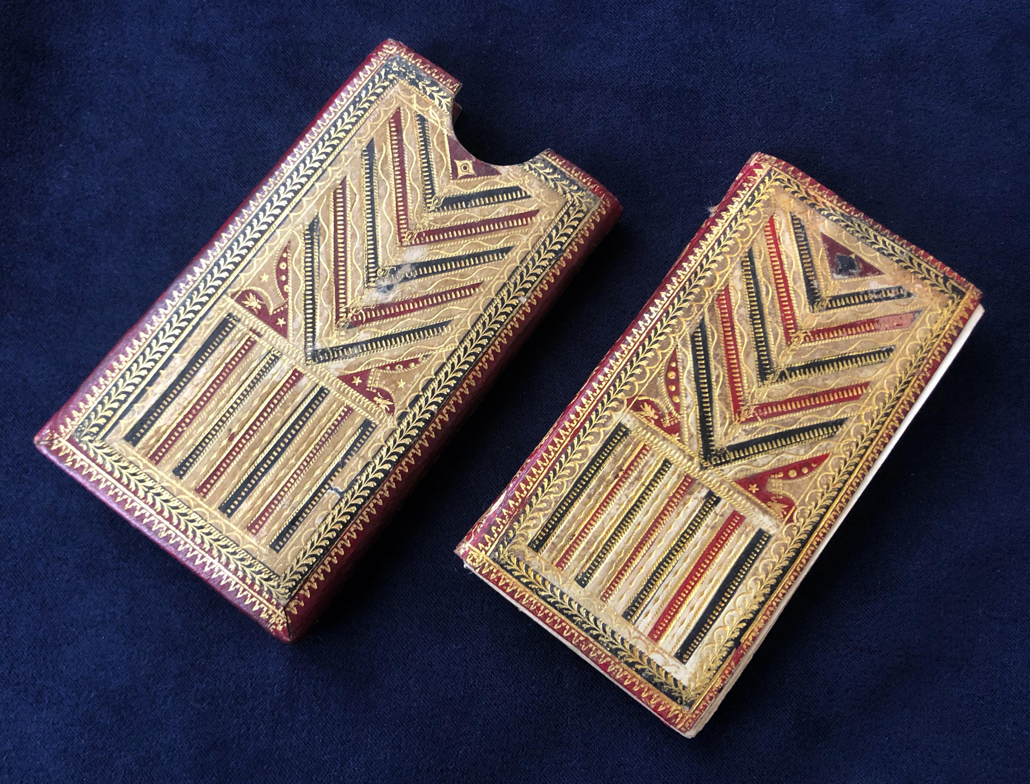 Goldsmith, John
An Almanack for the Year of Our Lord God M.DCC.LXXXIV. 1784

London: Company of Stationers, 1784
48mo, 4 x 2 1/2 in. (113 x 53 mm); pp. 48 + blank pages for each month and at front & back. Very beautiful publisher's Venetian mosaic