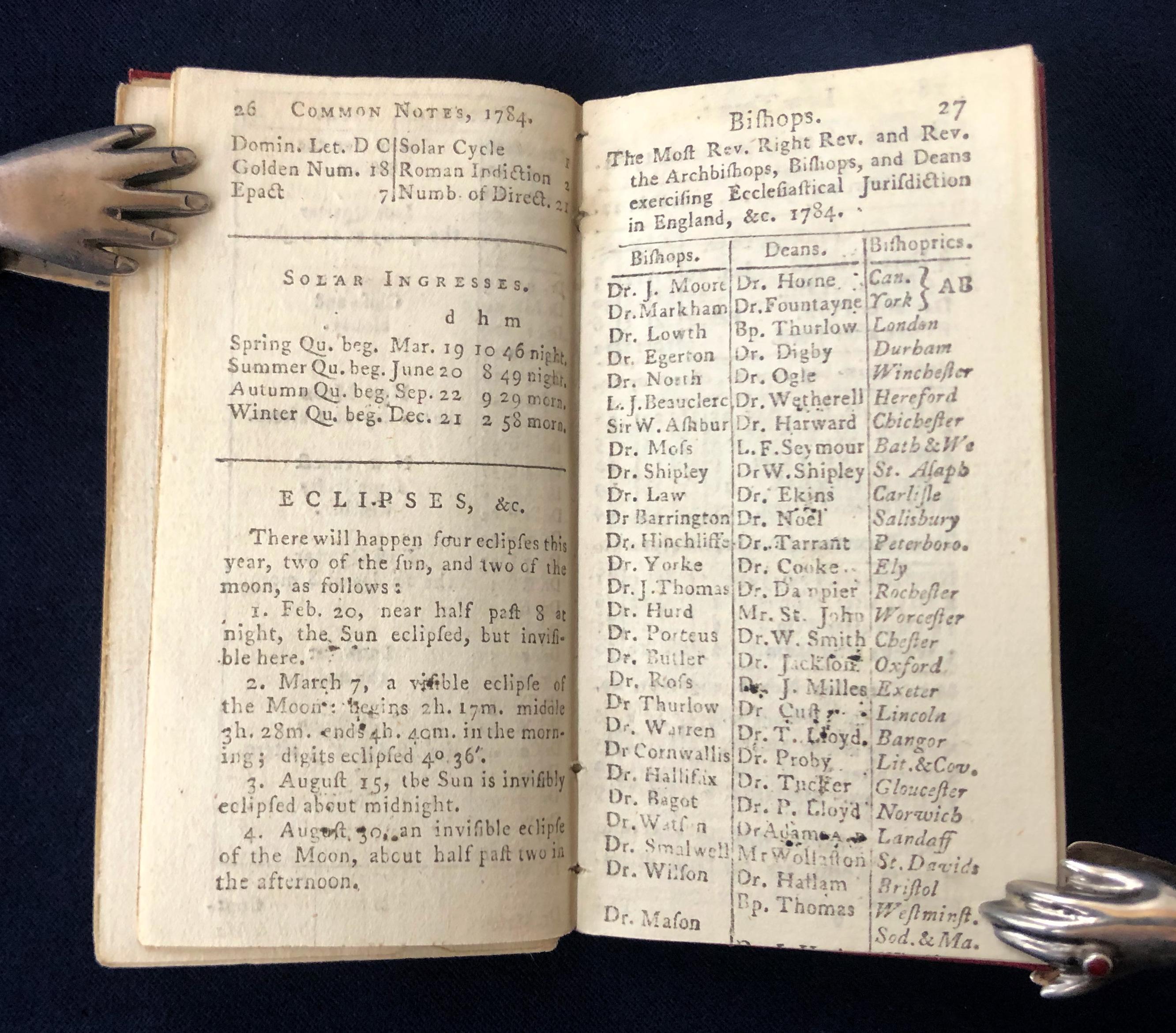 18th Century and Earlier Goldsmith's Almanack for the Year of Our Lord God M.DCC.LXXXIV.  1784 For Sale