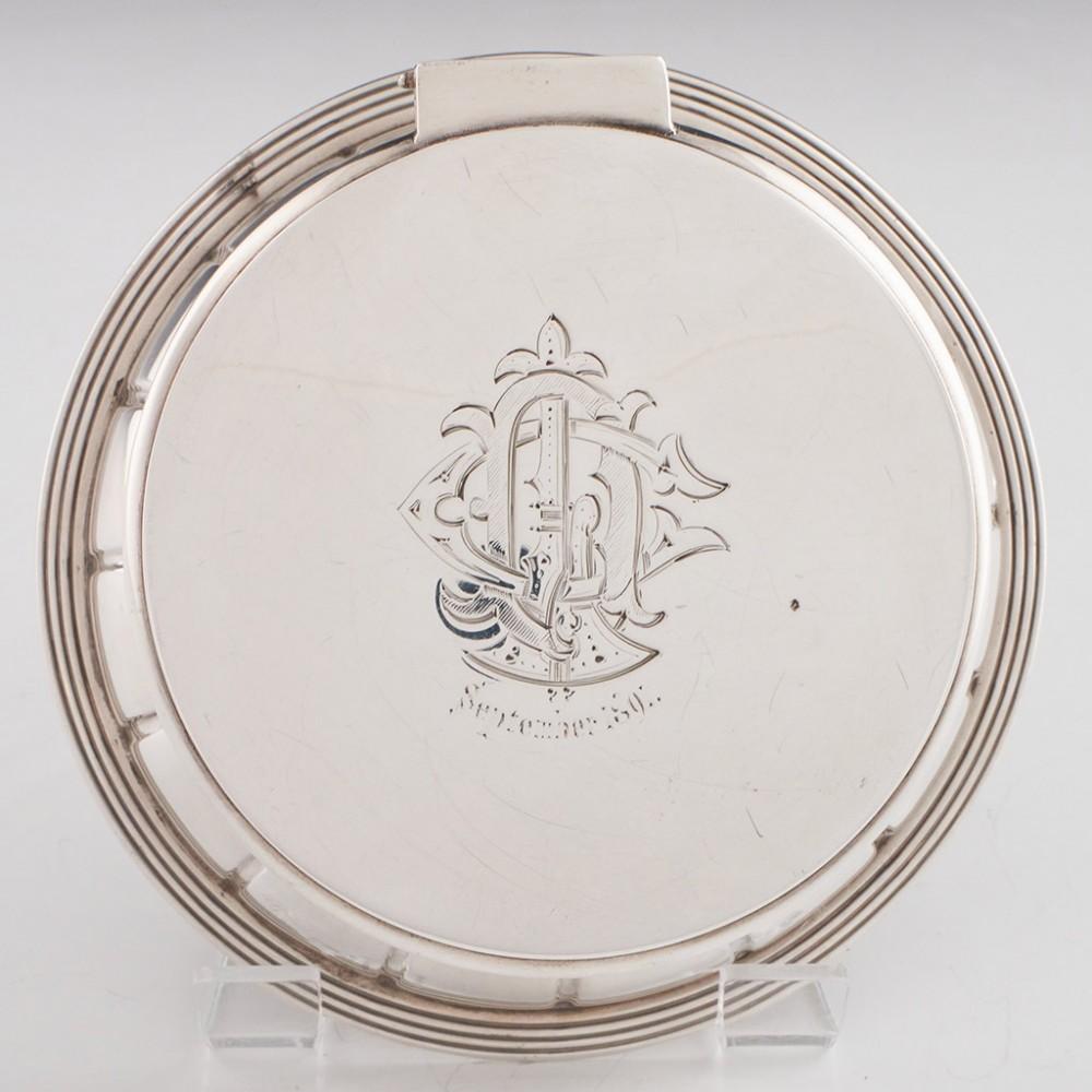 Tintero de plata de ley y cristal Goldsmiths and Silversmiths Company Birmingham Victoriano en venta