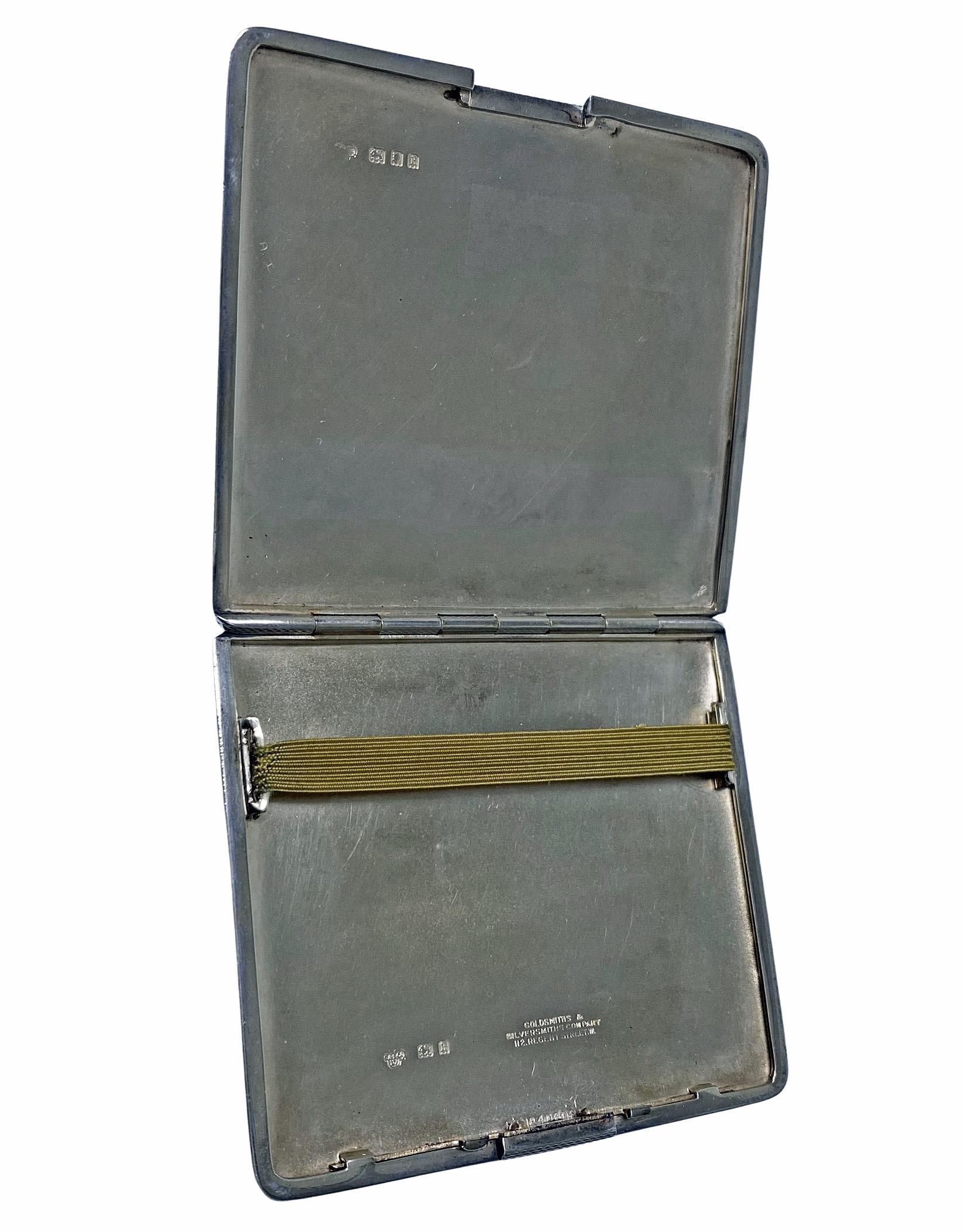 Goldsmiths Silversmiths Art Deco Silver Cigarette Case 2