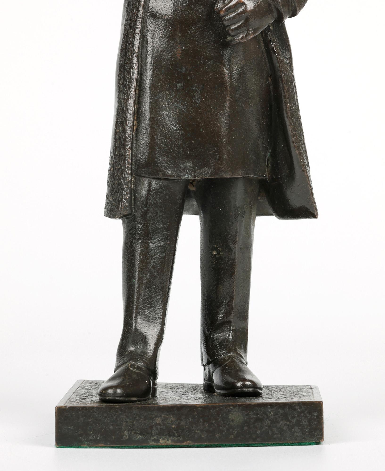 Hand-Crafted Goldsmiths & Silversmiths Bronze Middle Eastern Man Sculpture For Sale