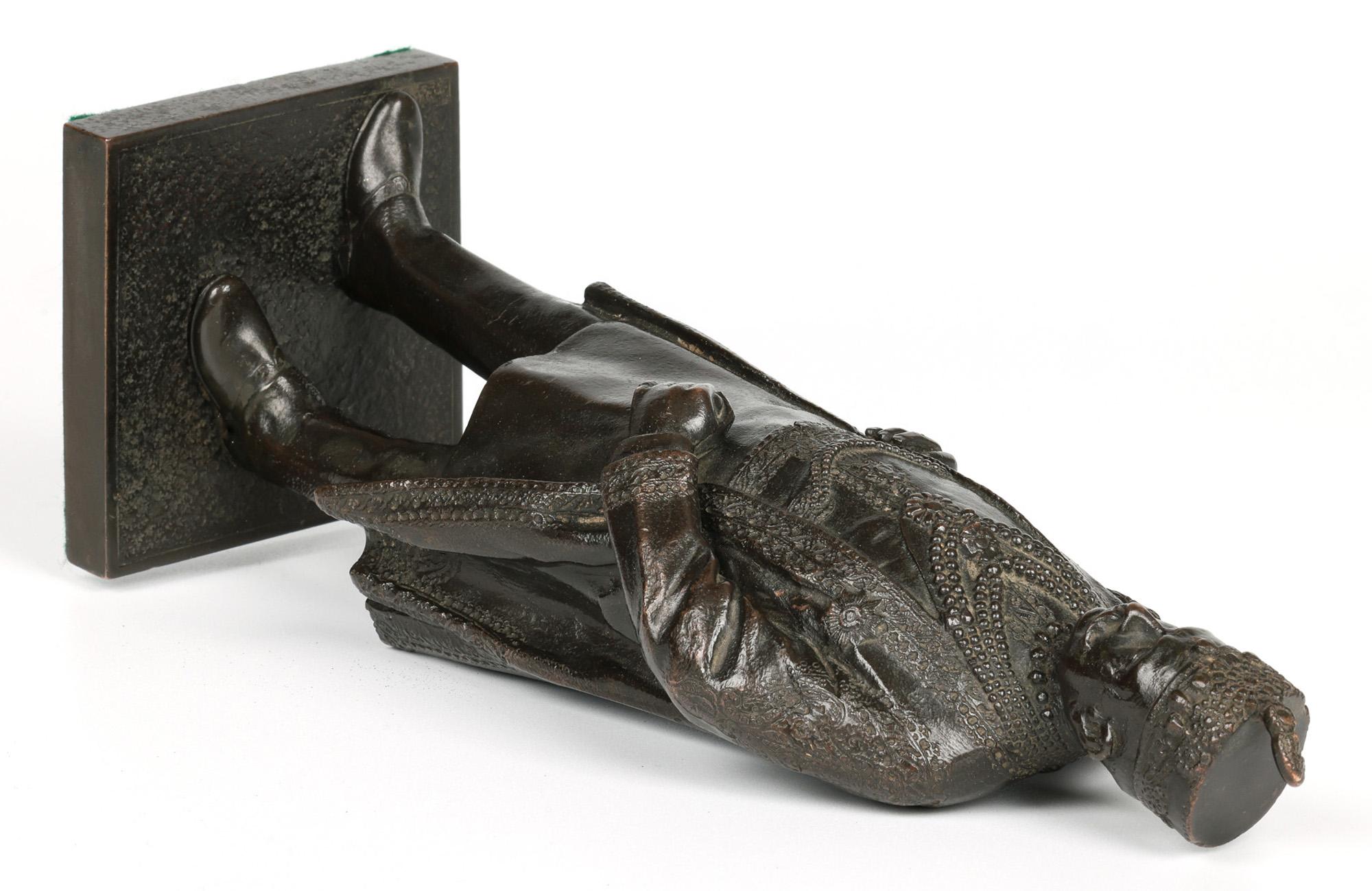 Early 20th Century Goldsmiths & Silversmiths Bronze Middle Eastern Man Sculpture For Sale