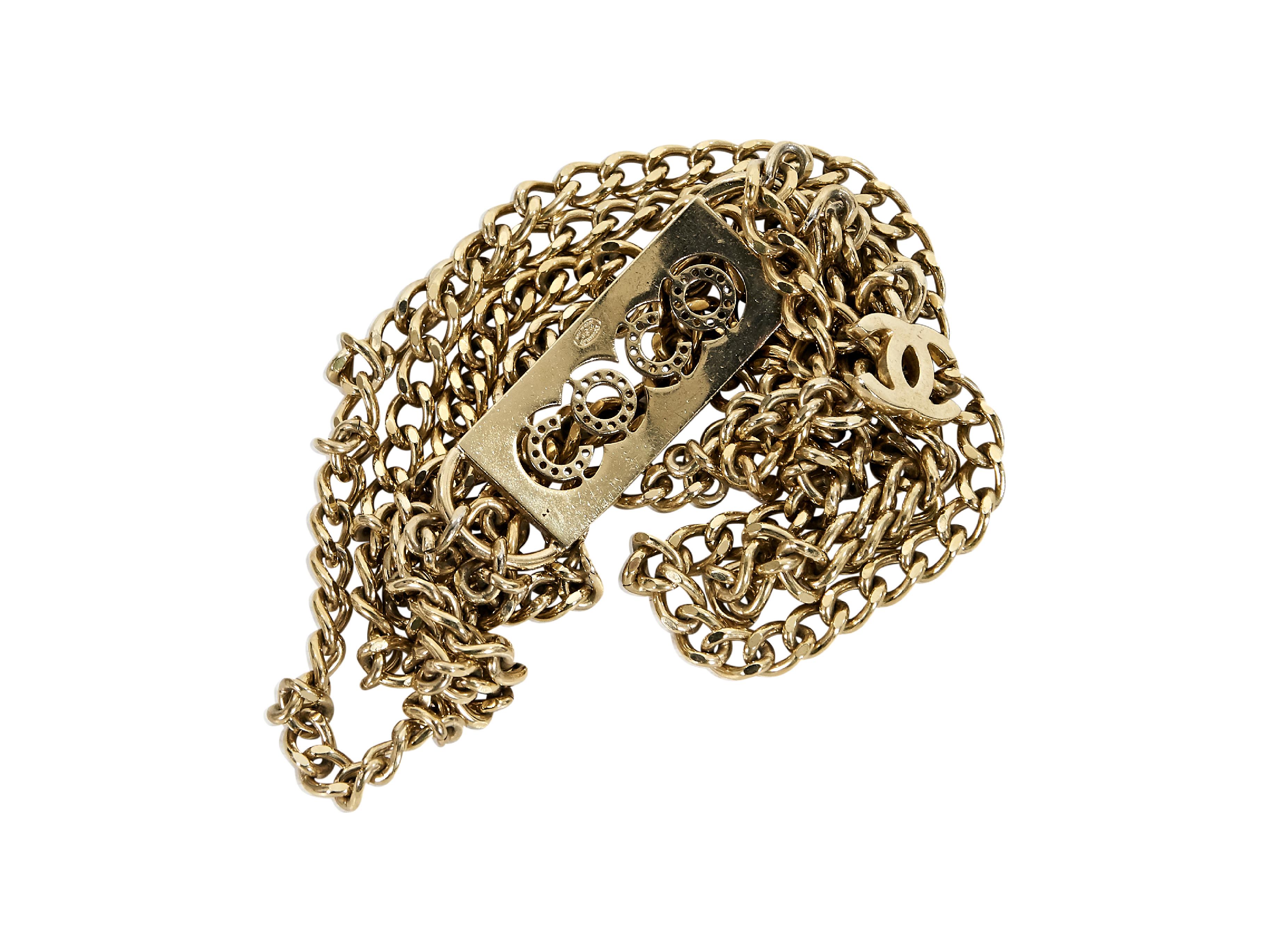 Goldtone Chanel Coco Chain Belt In Good Condition In New York, NY