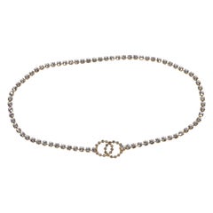 Chanel Goldtone Crystal-Embellished Belt