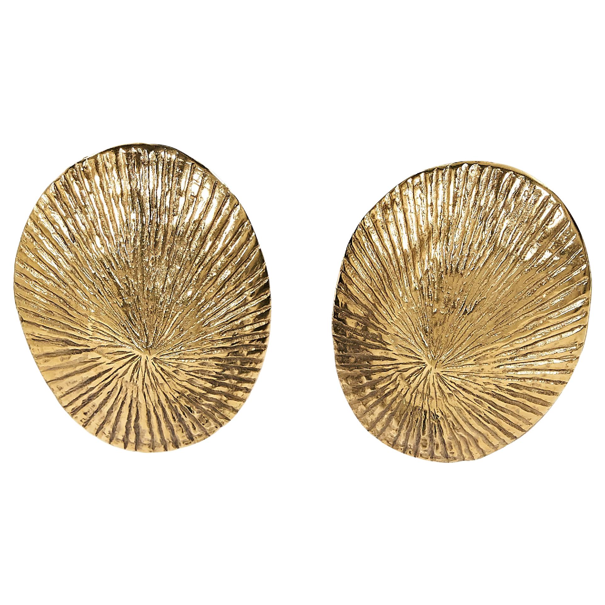 Goldtone Vintage Yves Saint Laurent Seashell Earrings