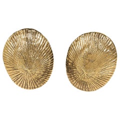 Goldtone Vintage Yves Saint Laurent Seashell Earrings