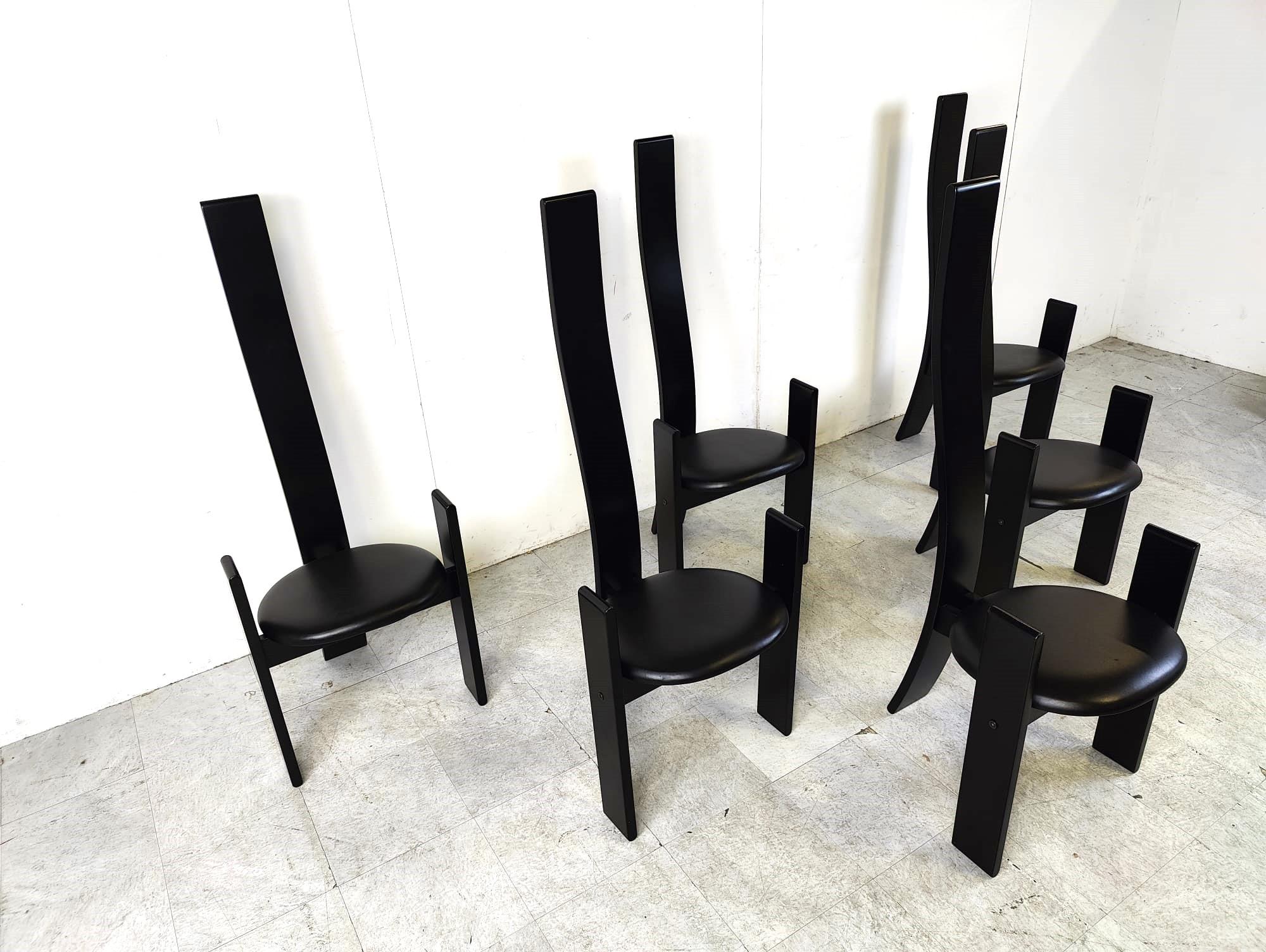 Golem chairs by Vico Magistretti, set of 6, 1970s For Sale 3