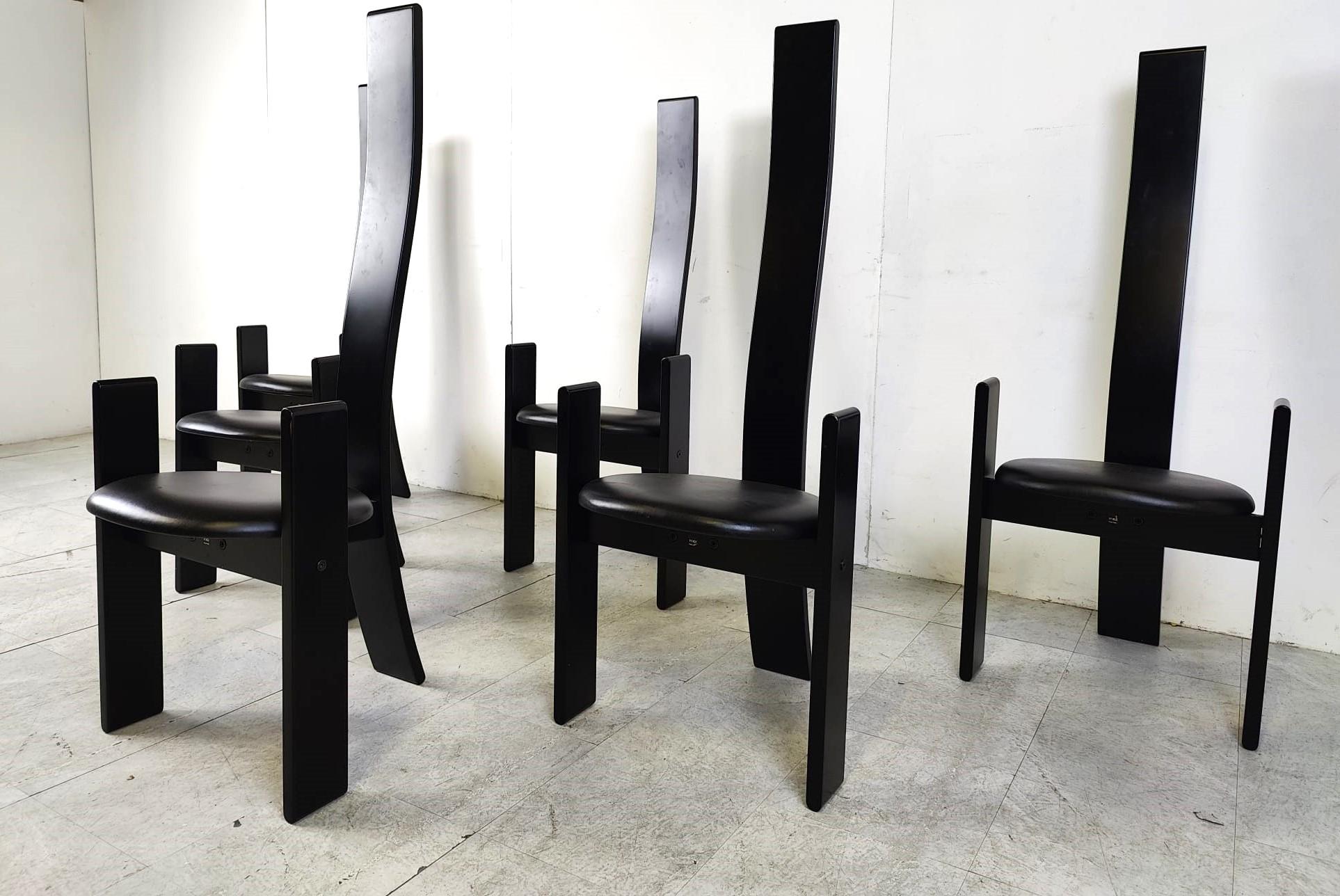Golem chairs by Vico Magistretti, set of 6, 1970s For Sale 2