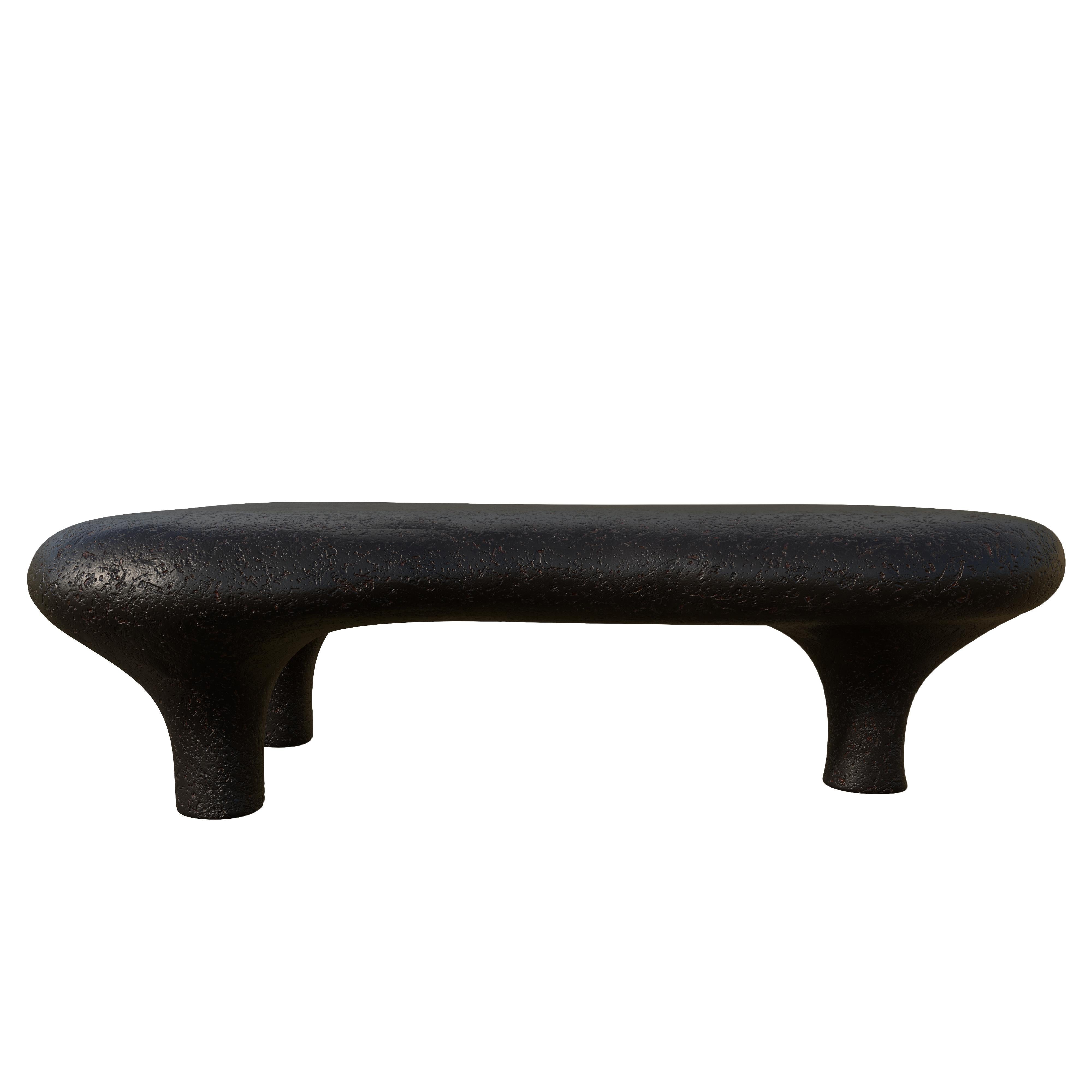Portugais Table basse Amorphous sculptée à la main en finition bronze volcanique en vente