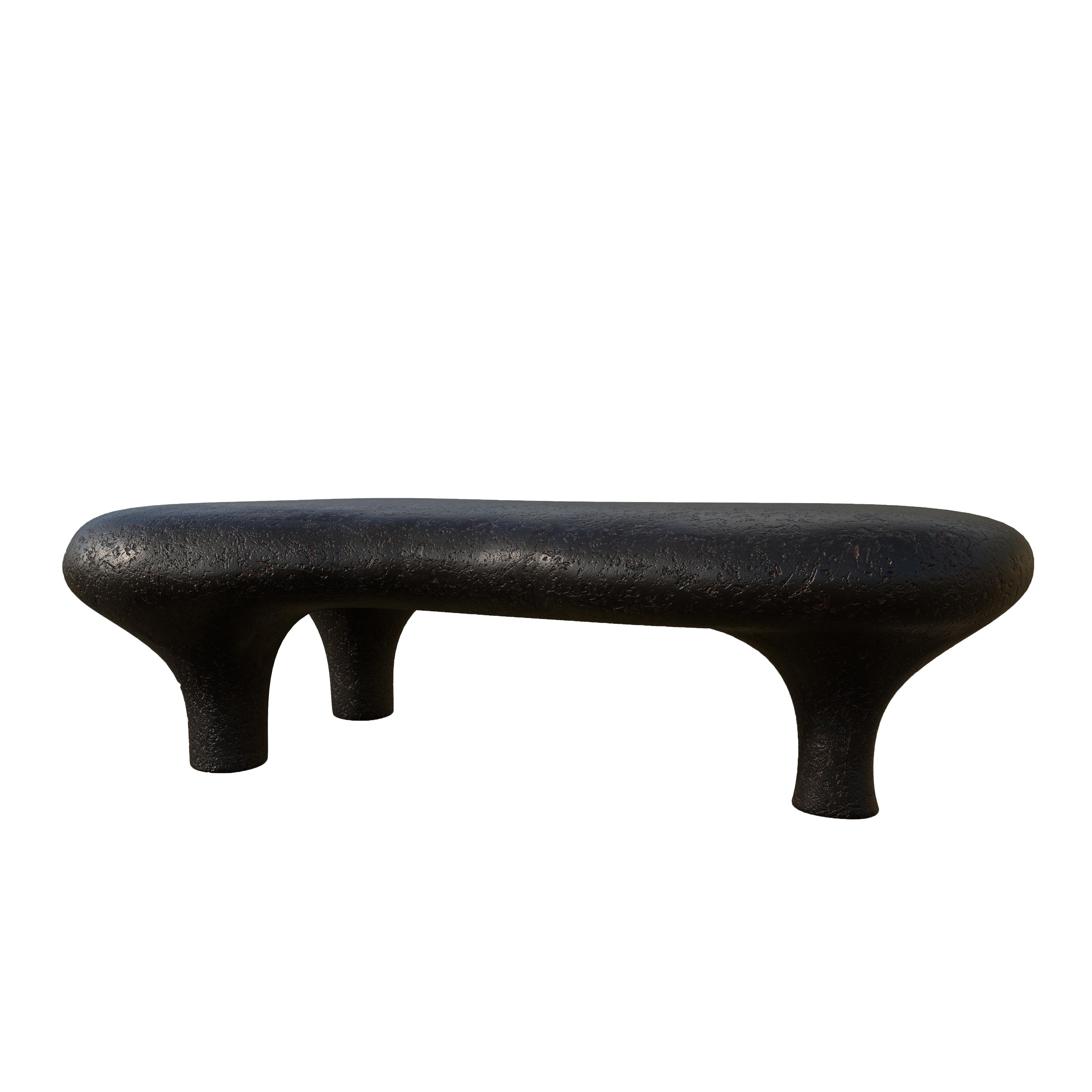 Portuguese  Amorphous Hand Sculpted Coffee Table In Volcanic Bronze Finish For Sale