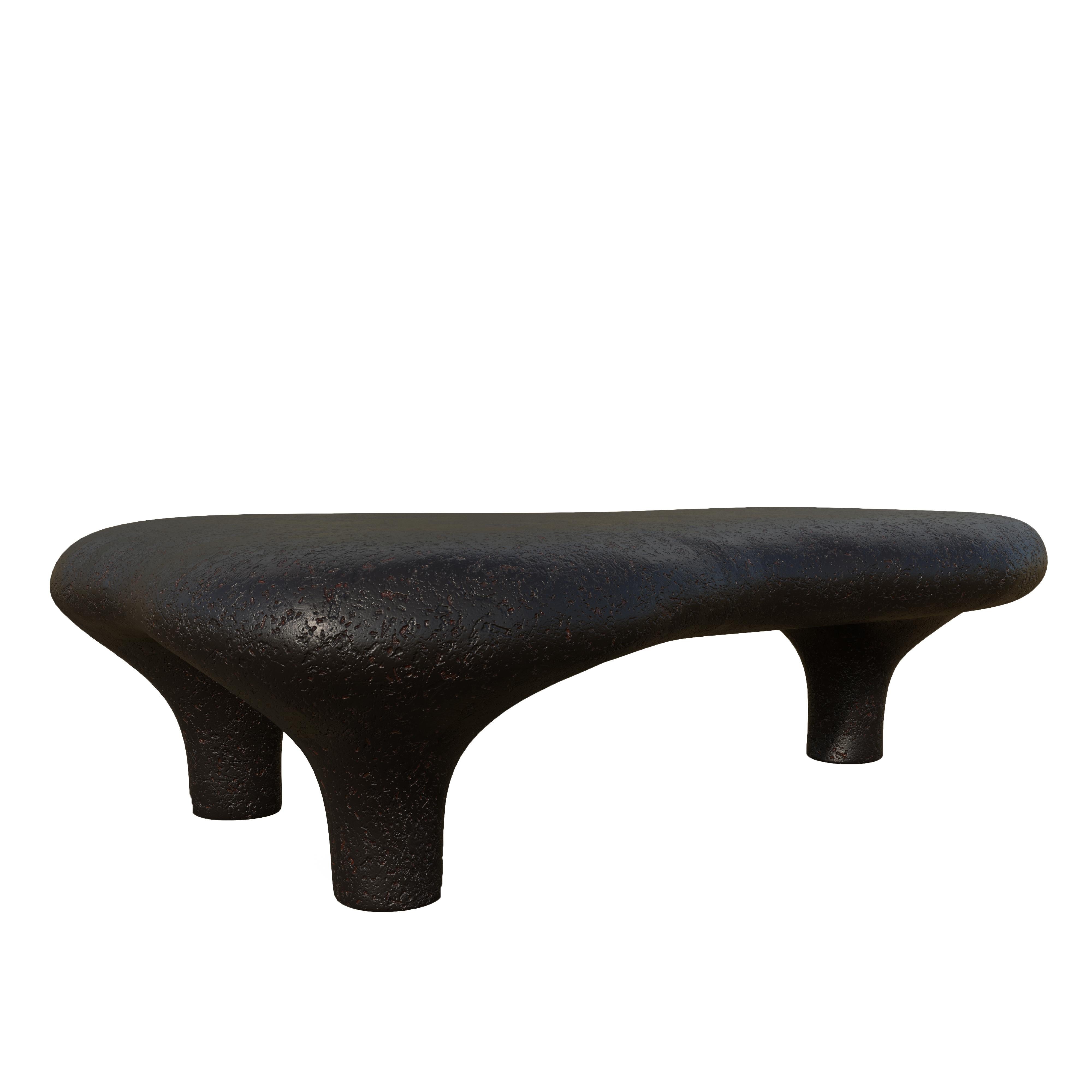  Amorphous Hand Sculpted Coffee Table In Volcanic Bronze Finish In New Condition For Sale In New York, NY