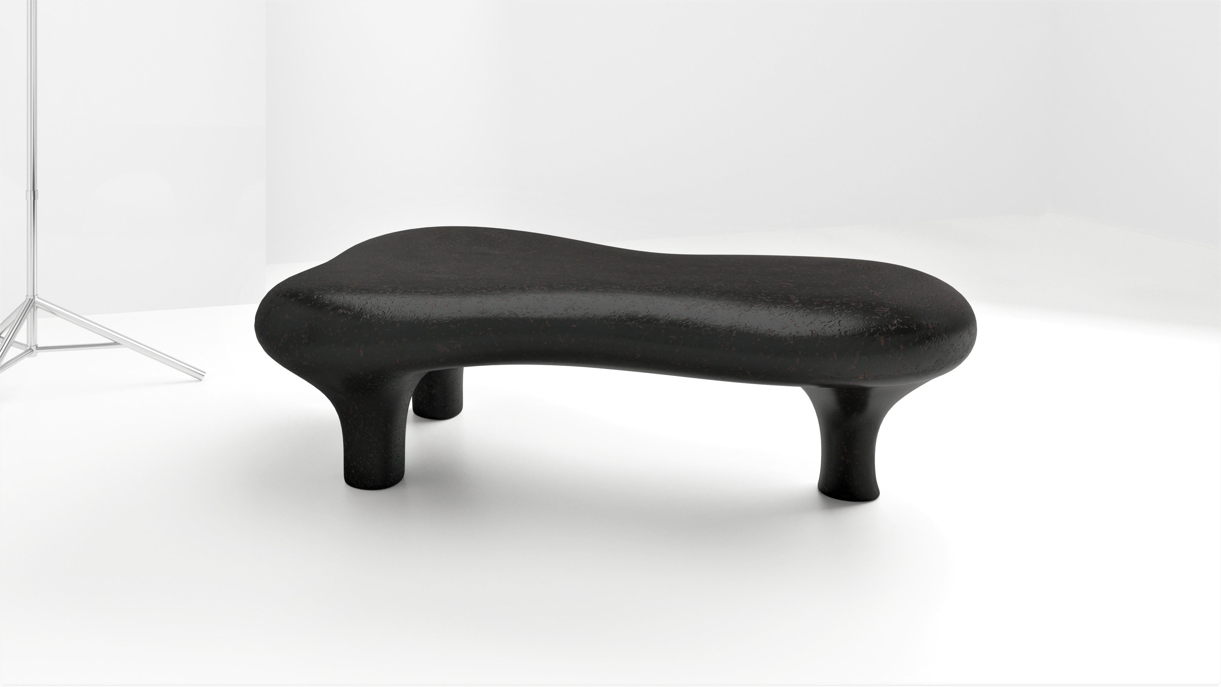 Composition  Amorphous Hand Sculpted Coffee Table In Volcanic Bronze Finish For Sale