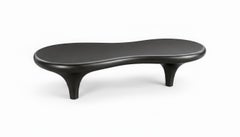 Mesa de centro escultural amorfa Golem de grafito líquido satinado