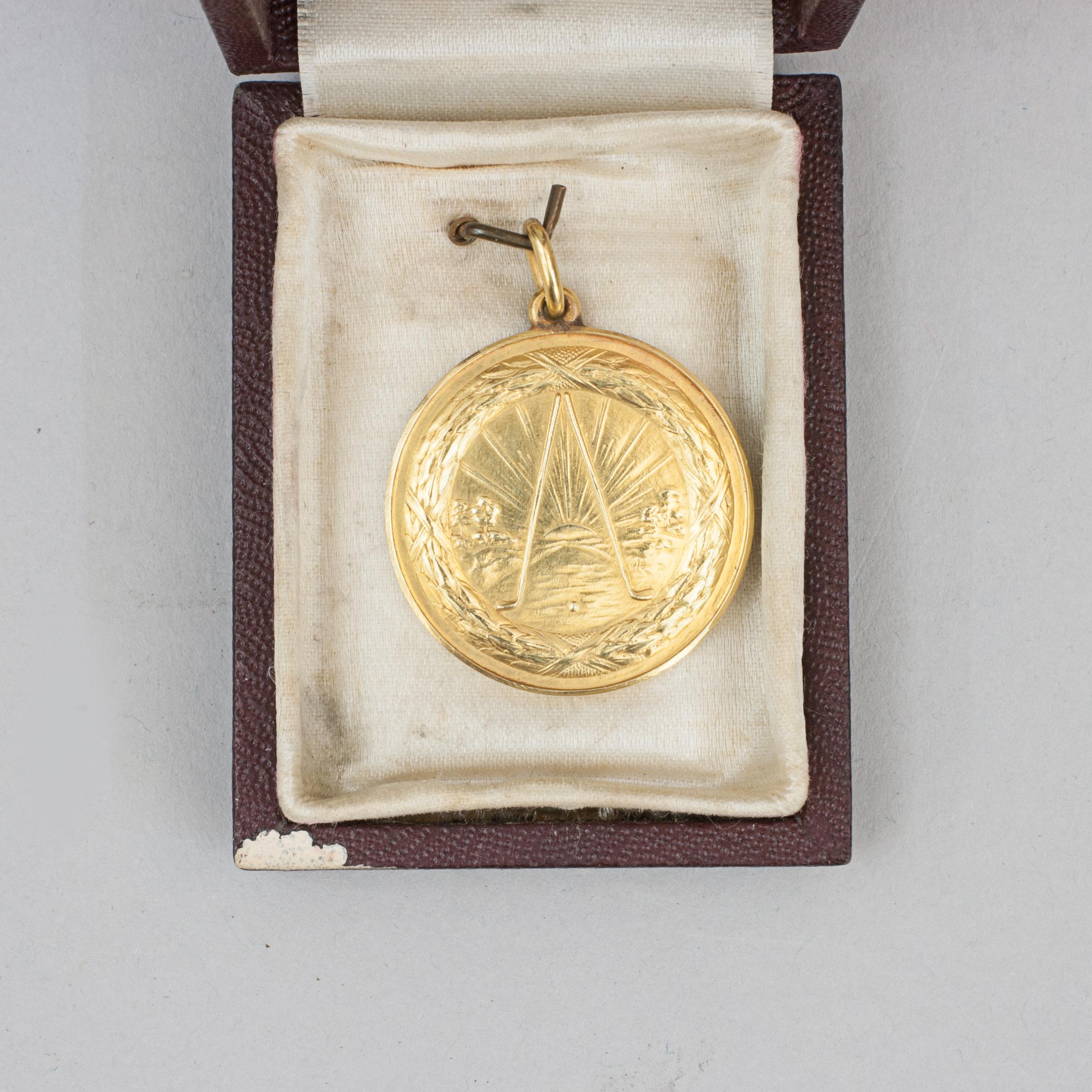 Belgian Golf, Amateur Gold Medal 1934 Belgium Open Championship For Sale