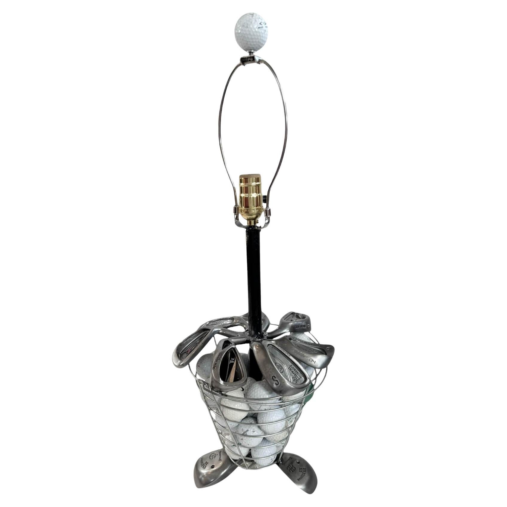 Golf Art Basket Table Lamp