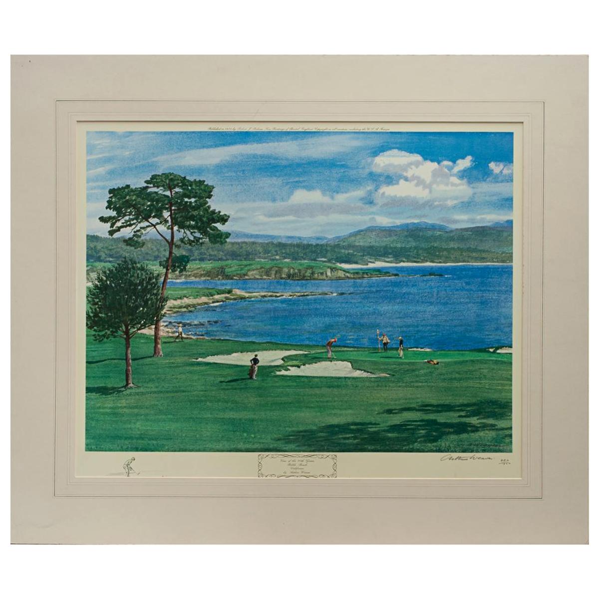 Golf Art, Pebble Beach Golf Print, Arthur Weaver