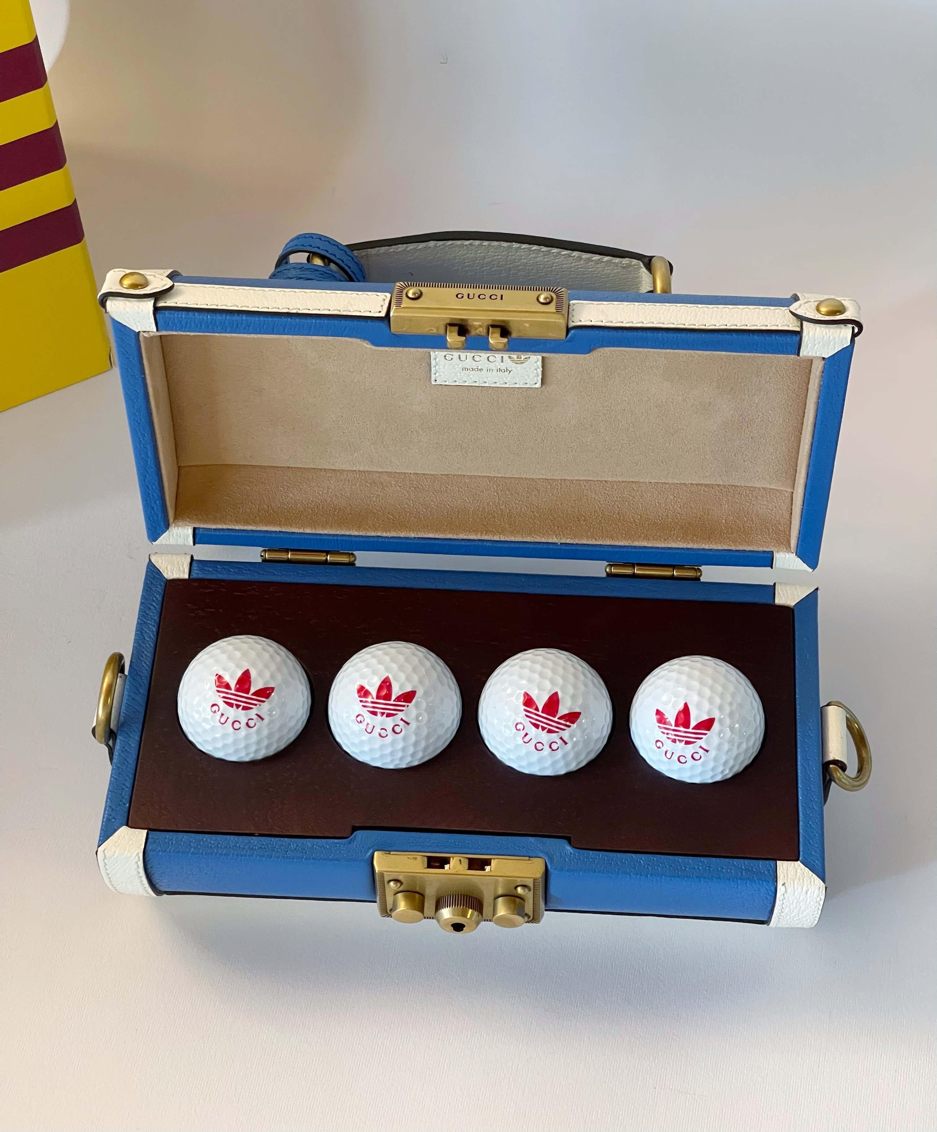 GUCCI Golf Ball Case Bag by Adidas x GUCCI In New Condition For Sale In Los Angeles, CA