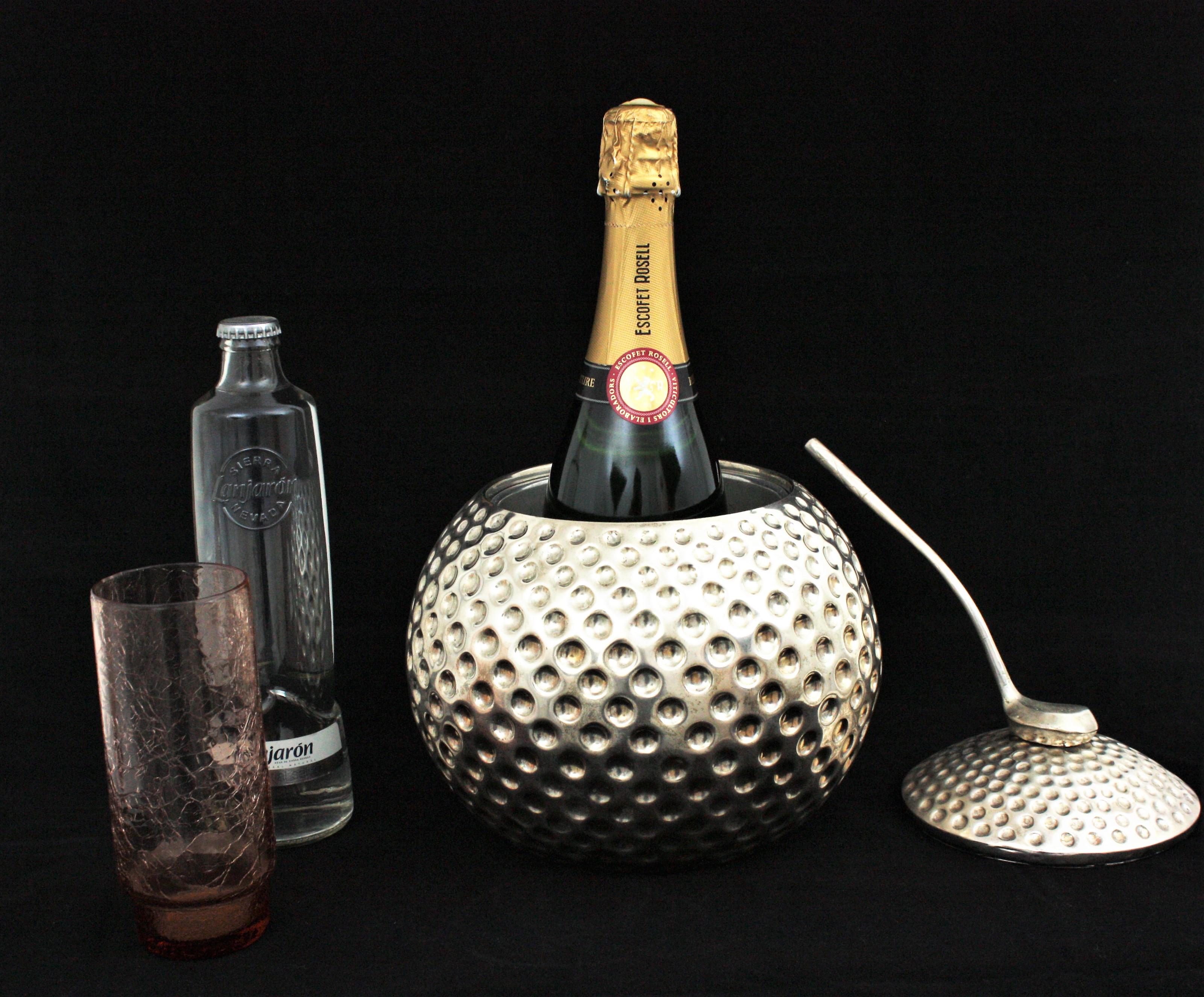 Golf Ball Ice Bucket Wine Cooler by Valenti, Spain, 1960s 4