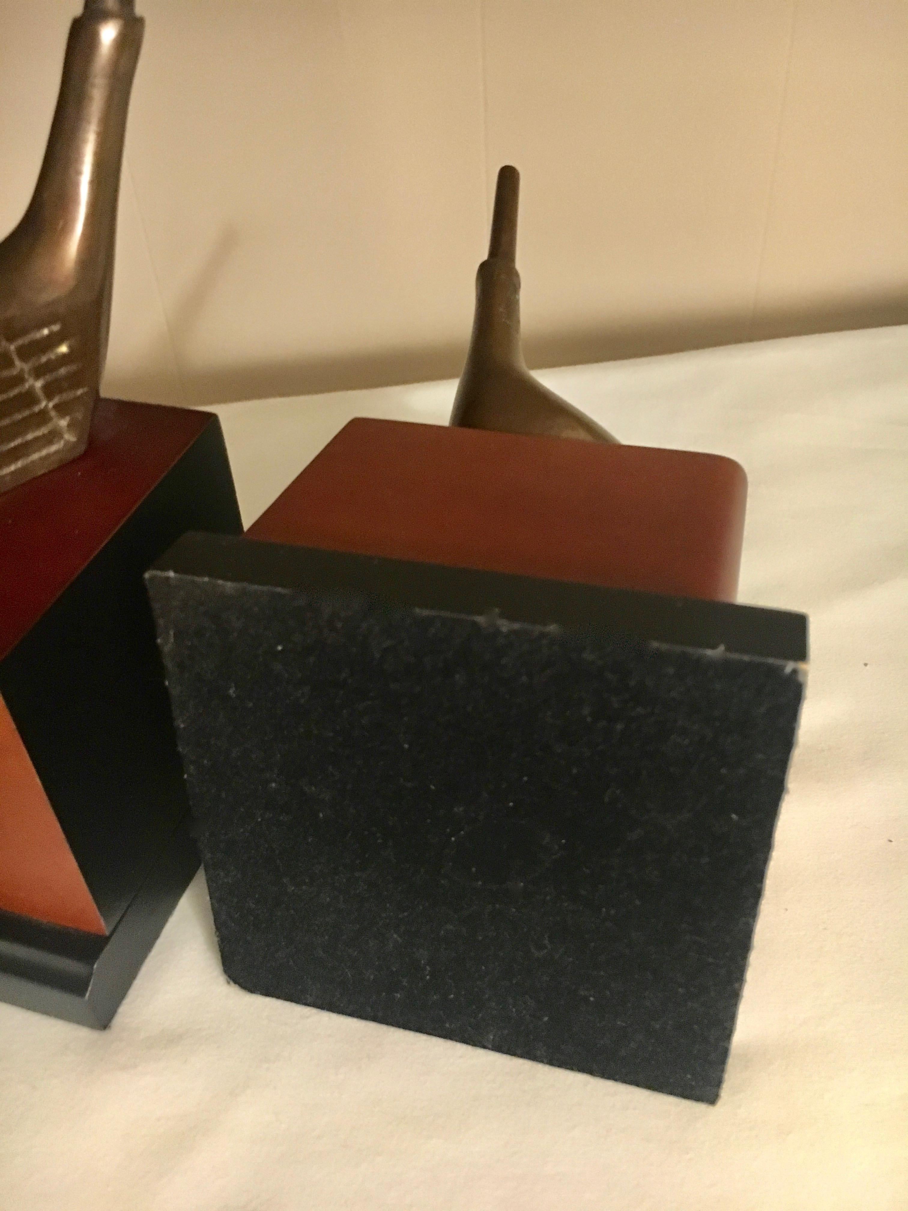 Mid-Century Modern Golf Bookends with Brass Club