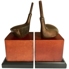 Golf Bookends with Brass Club