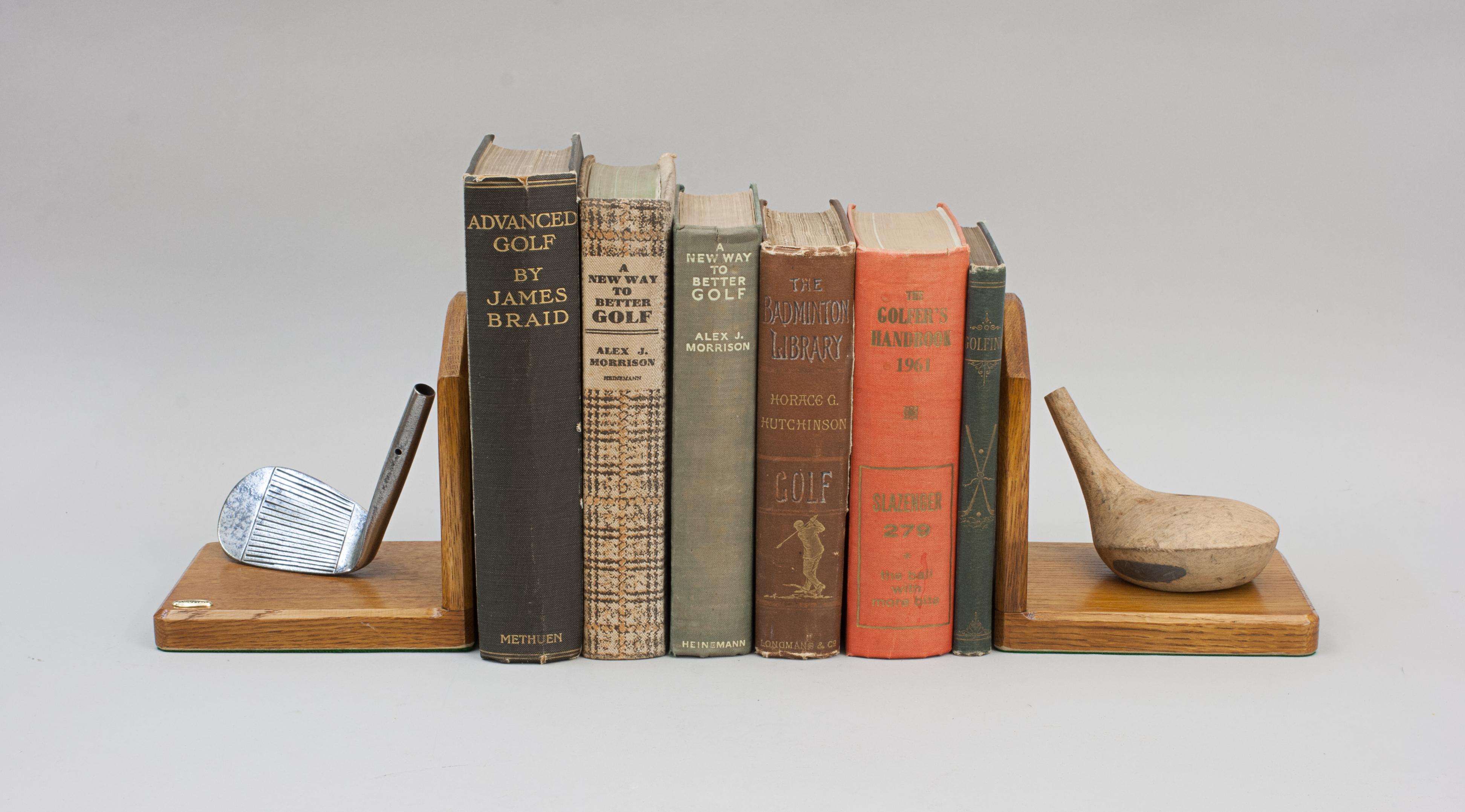 British Golf Bookends With Robert Simpson Club Heads For Sale