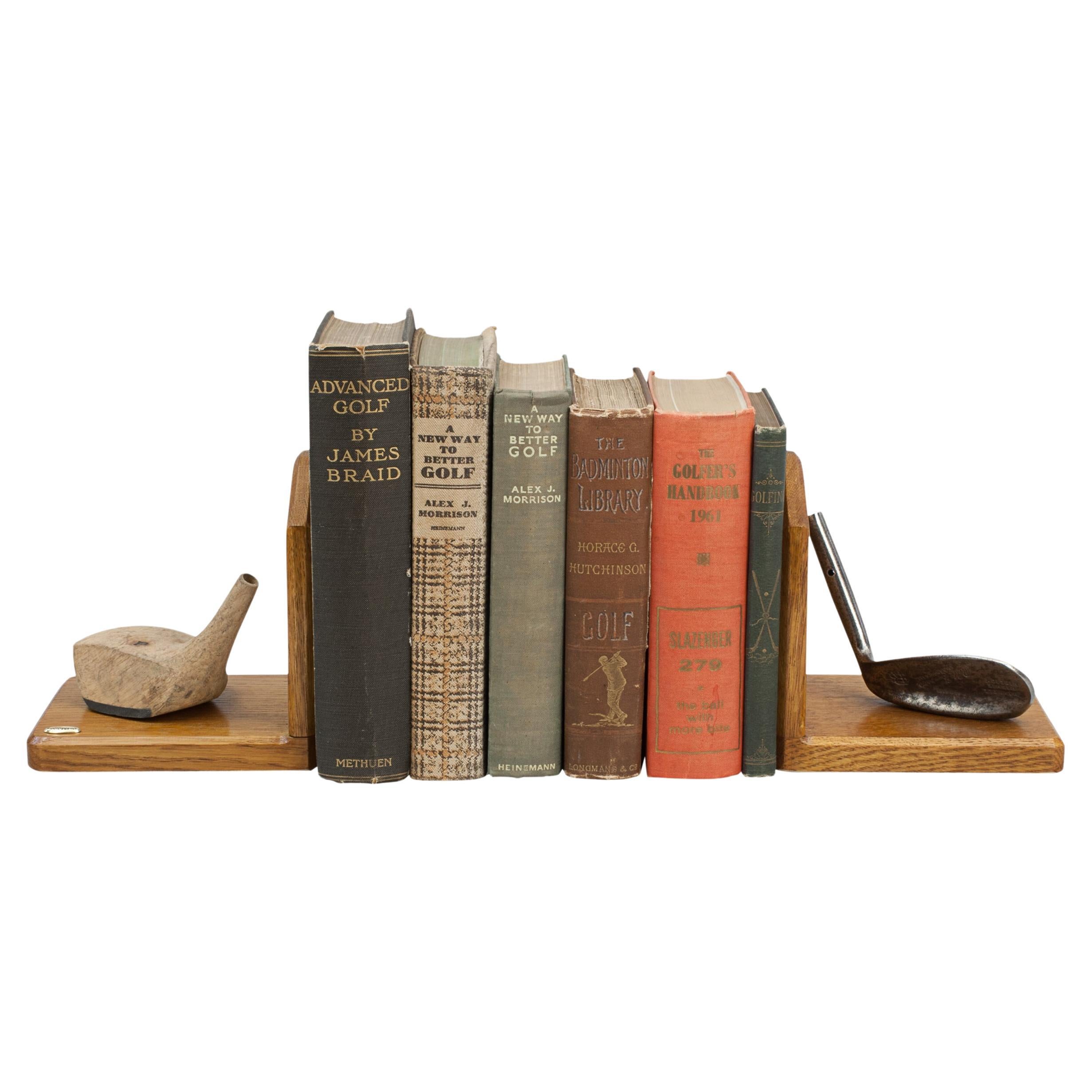 Golf Bookends With Robert Simpson Club Heads For Sale