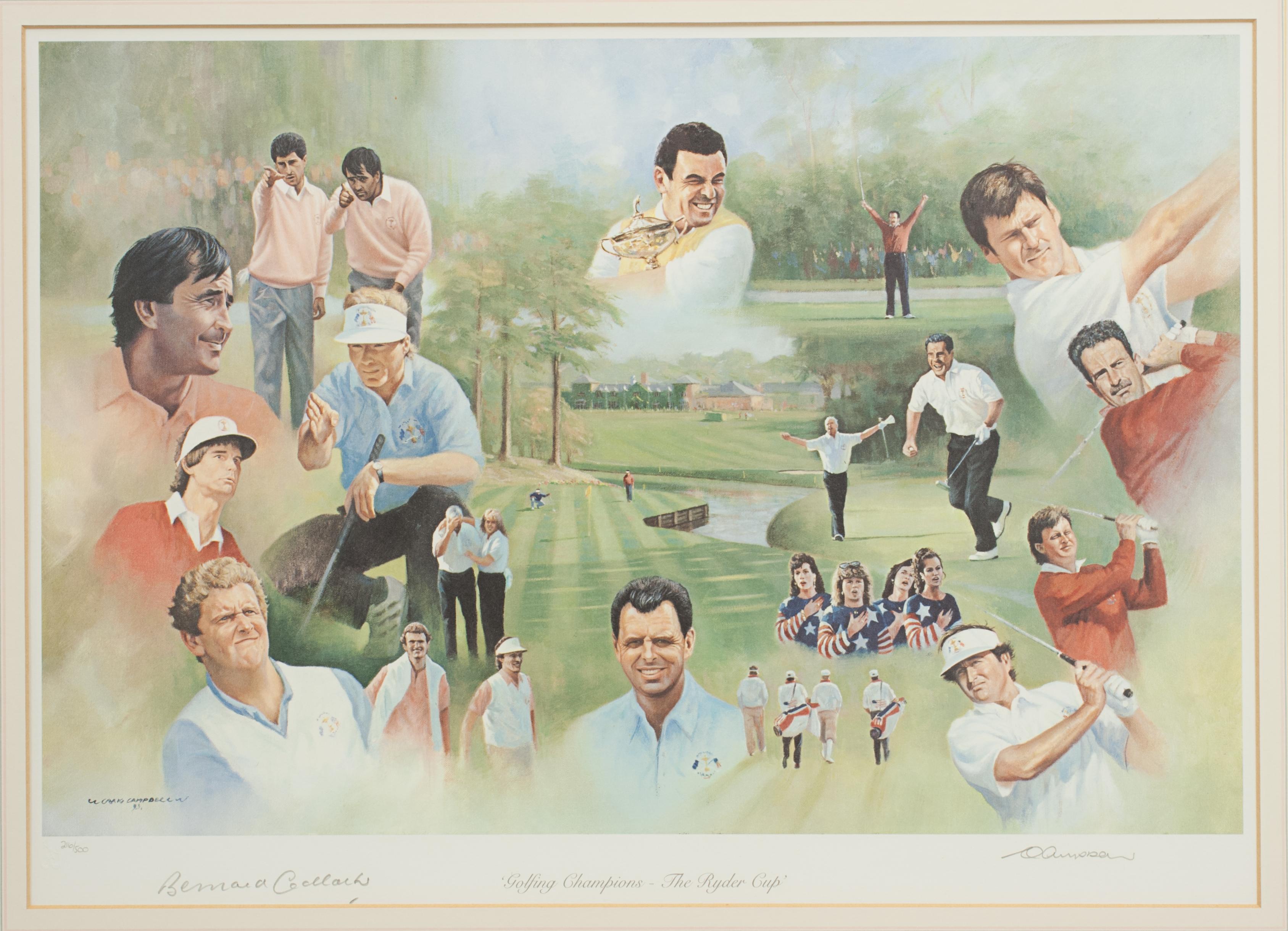 Sporting Art Affiche « Golfing Champions - The Ryder Cup » (Les champions du golf), Craig Campbell en vente