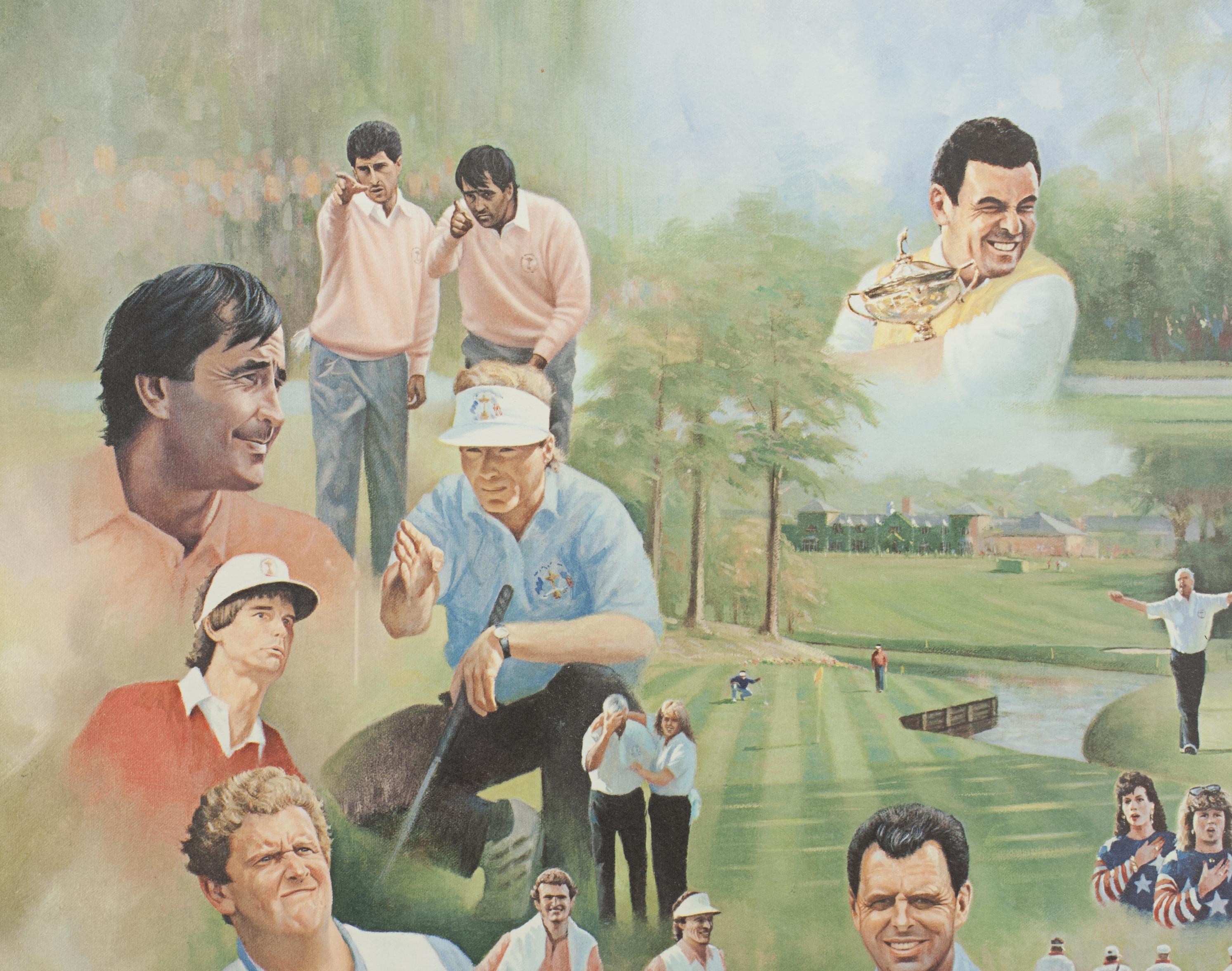 English Golf Print, Golf Champions, The Ryder Cup, Craig Campbell For Sale
