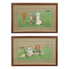 Golf Chromolithographs by Lionell Edwards, a Threesome & Stymied