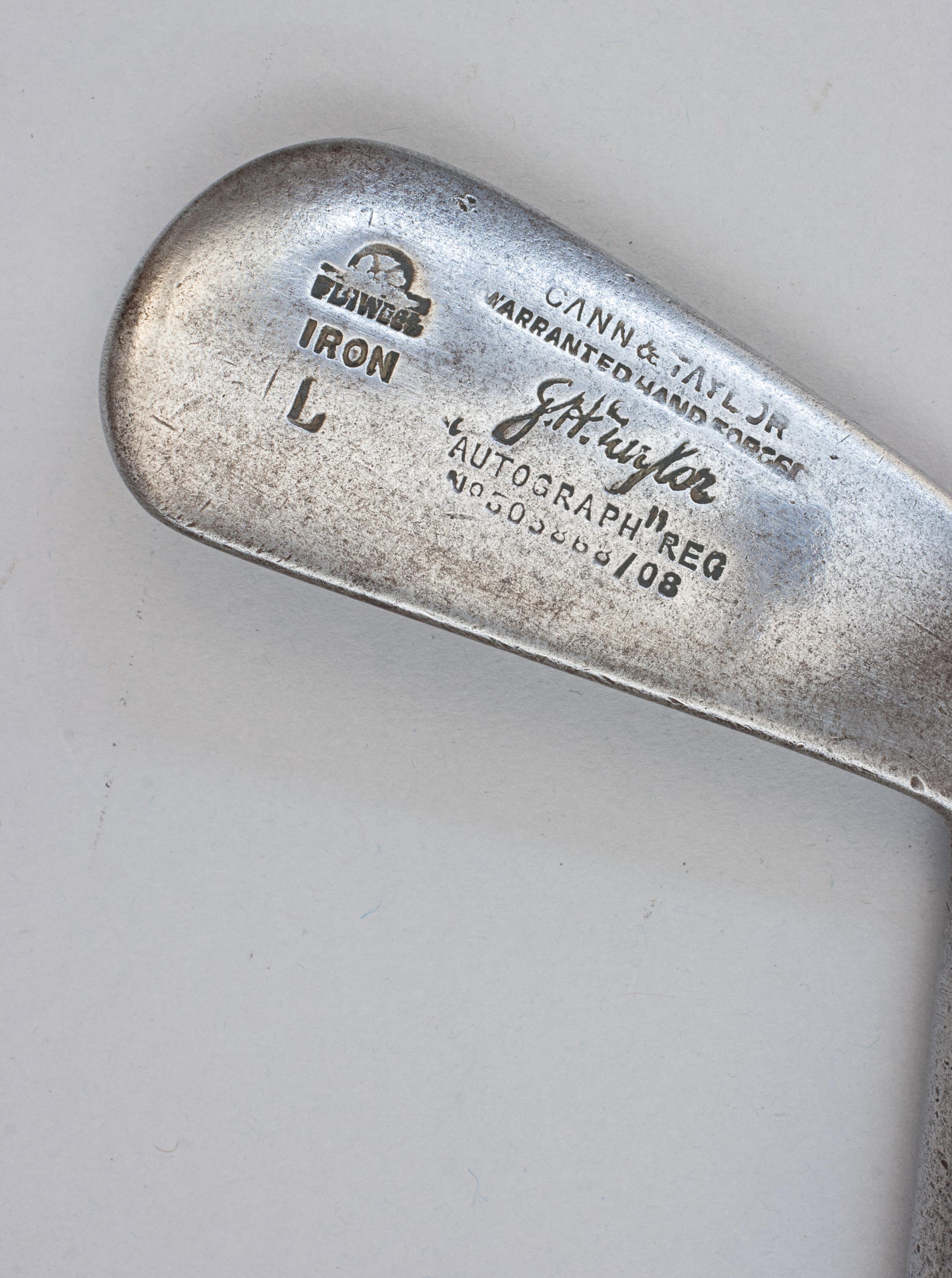 Golf Club Iron by Cann & Taylor With J.h Taylor Autograph For Sale 3