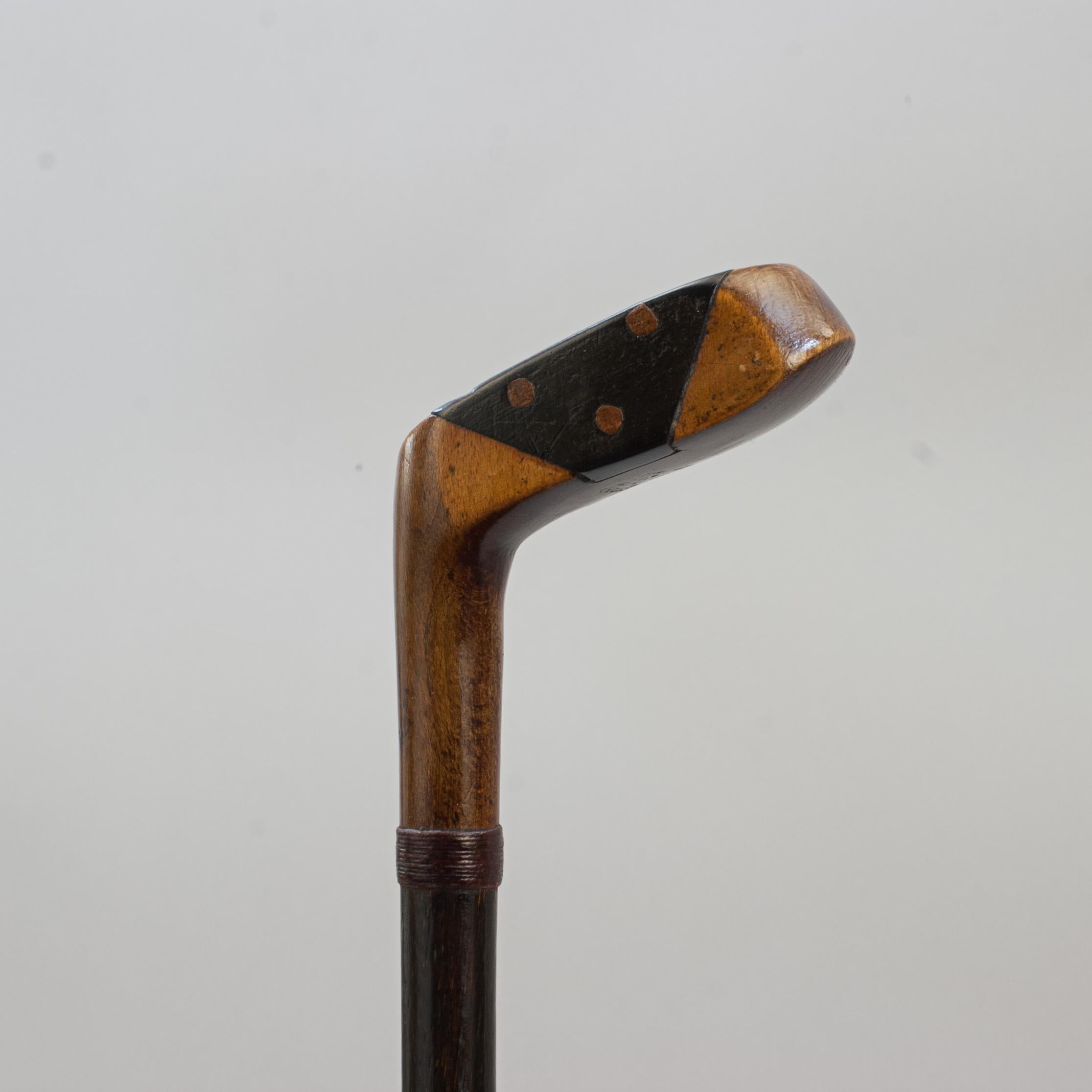 Golf Club Walking Stick With Horn Insert. For Sale 5