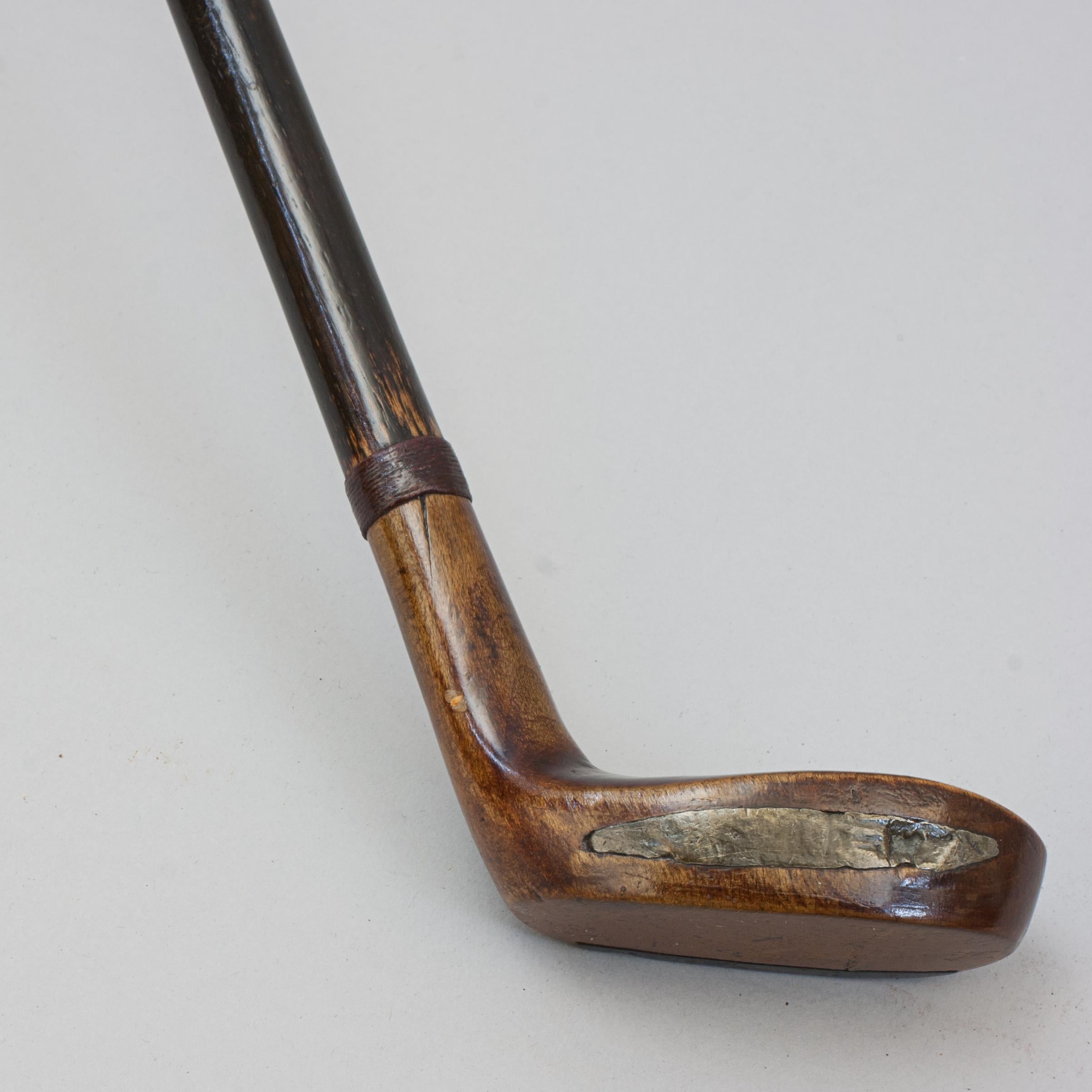 Golf Club Walking Stick With Horn Insert. For Sale 1