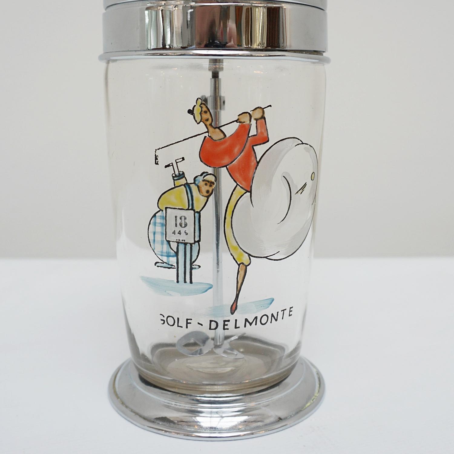 American 'Golf Delmonte' Self Mixing Vintage Cocktail Shaker