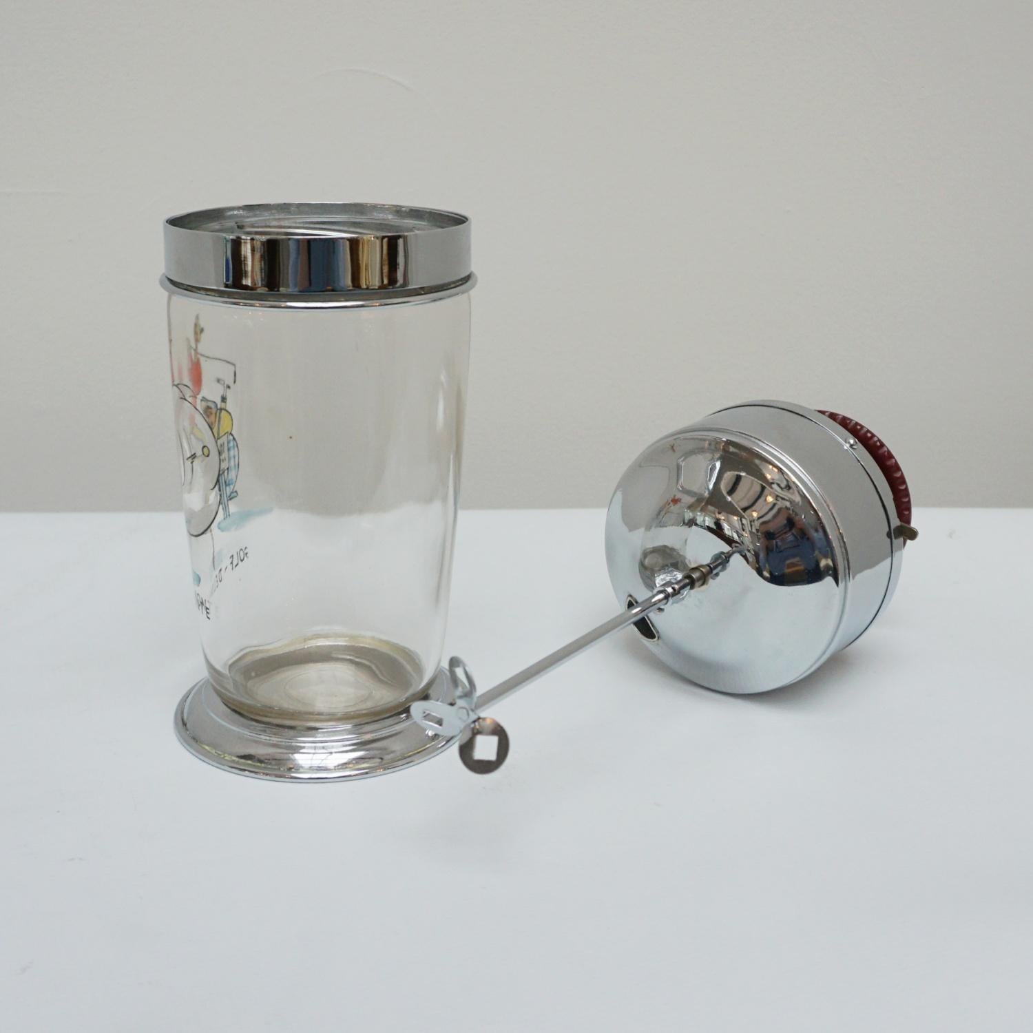 Glass 'Golf Delmonte' Self Mixing Vintage Cocktail Shaker
