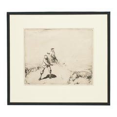 Golf Etching by Barclay, 'Out of the Dunes'